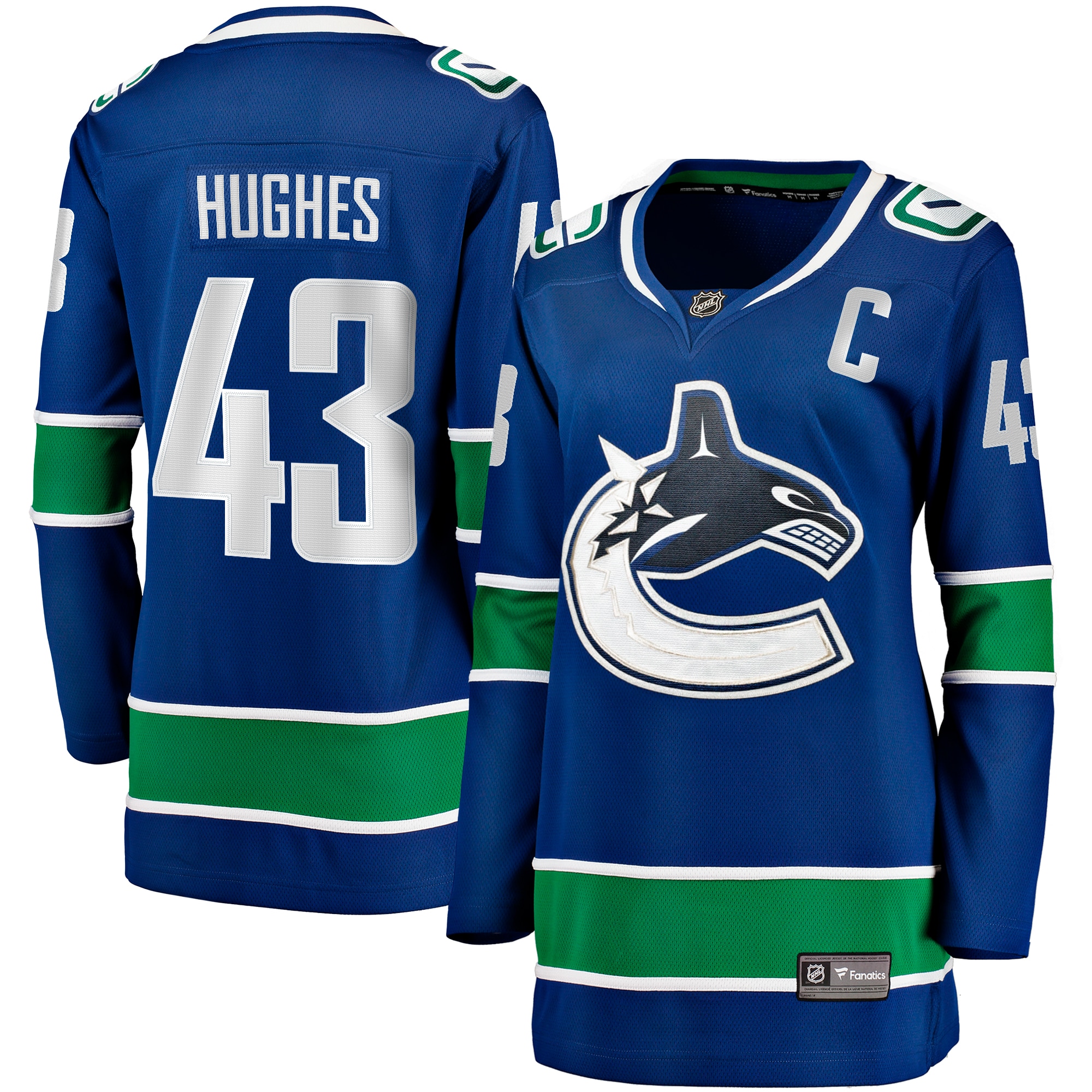 Quinn Hughes Vancouver Canucks Women S Home Breakaway Player Jersey Blue