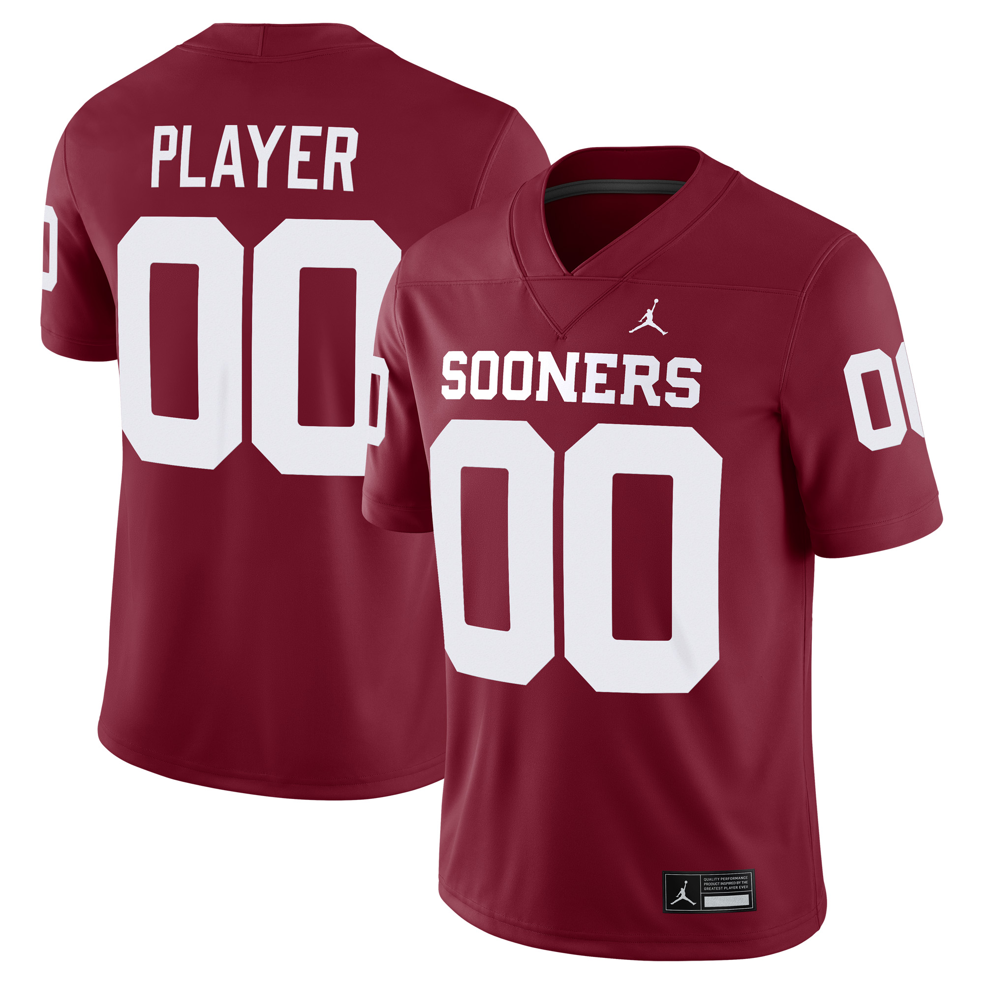 Oklahoma Sooners Youth Jordan Brand Nil Pick A Player Football Replica Jersey Crimson Youth