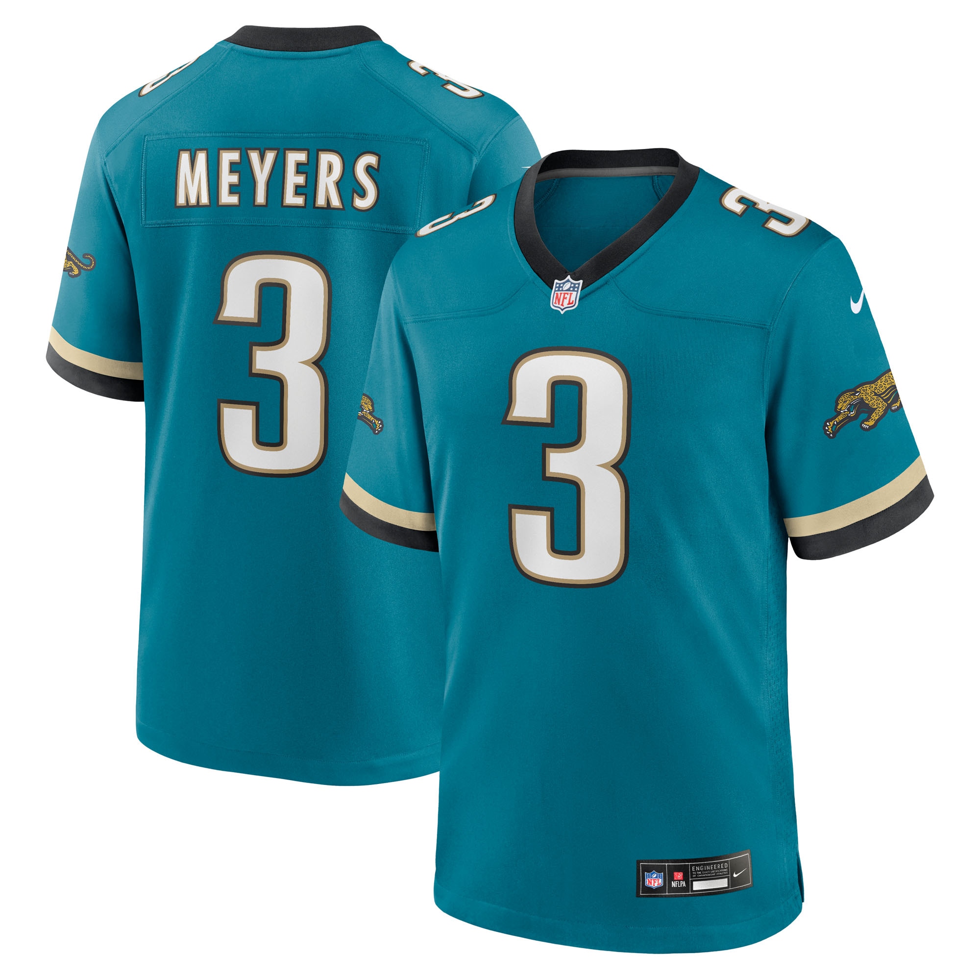 Jakobi Meyers Jacksonville Jaguars Youth Alternate 2 Prowler Throwback Game Jersey Teal Youth