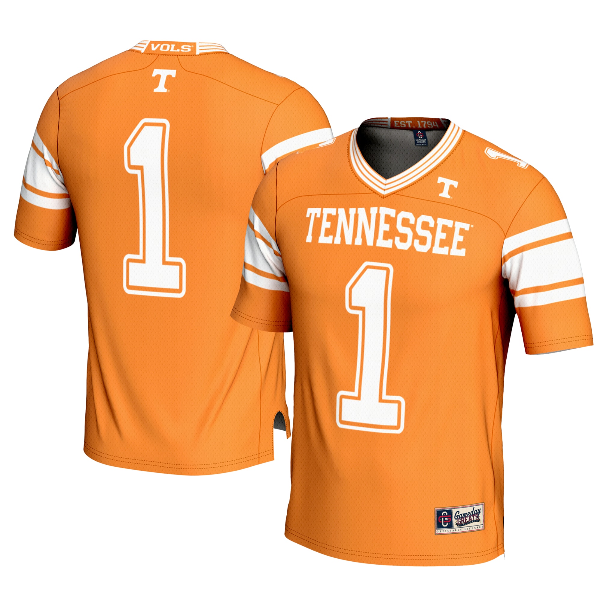 1 Tennessee Volunteers Women S Gameday Greats Football Jersey Tennessee Orange Women