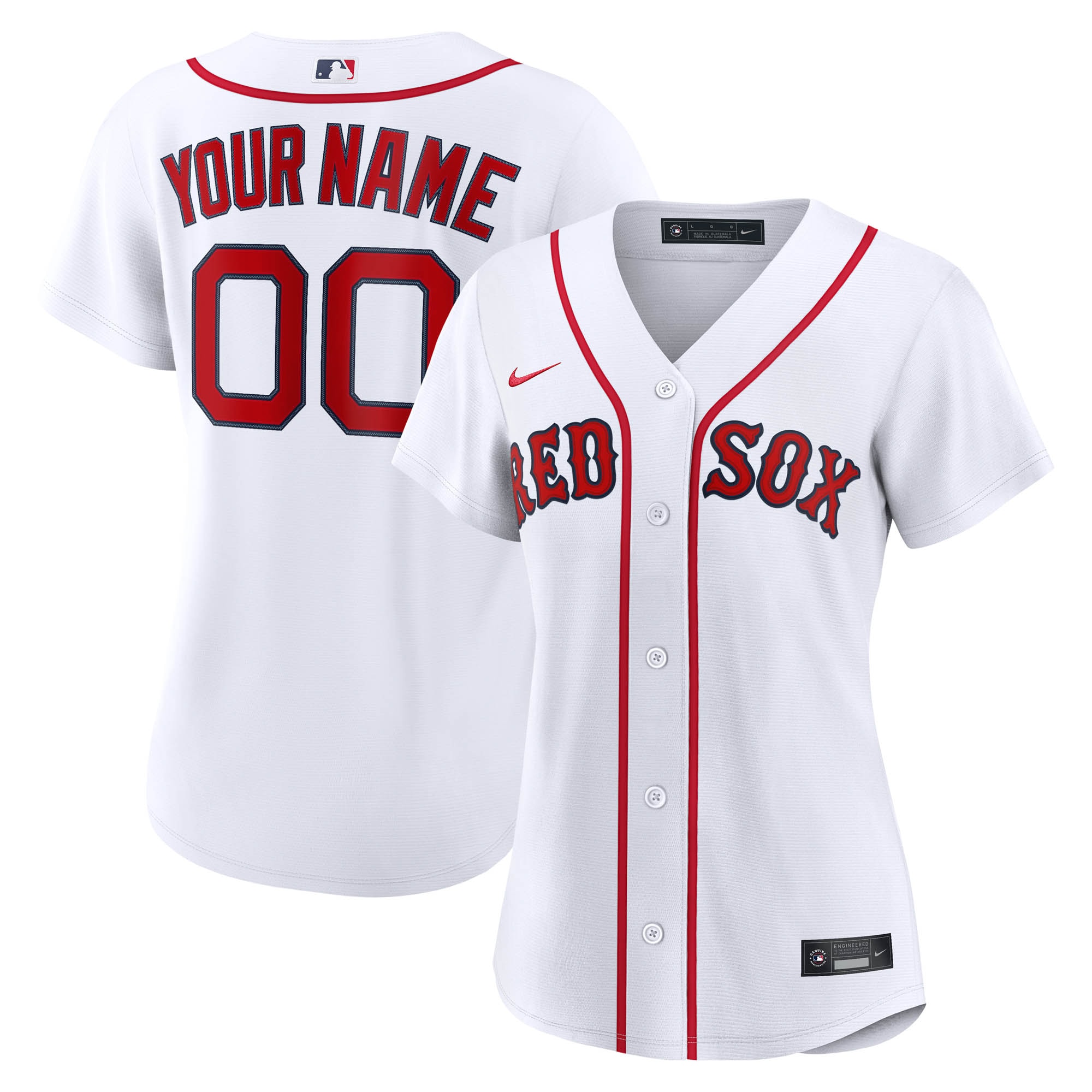 Boston Red Sox Women S Home Replica Custom Jersey White