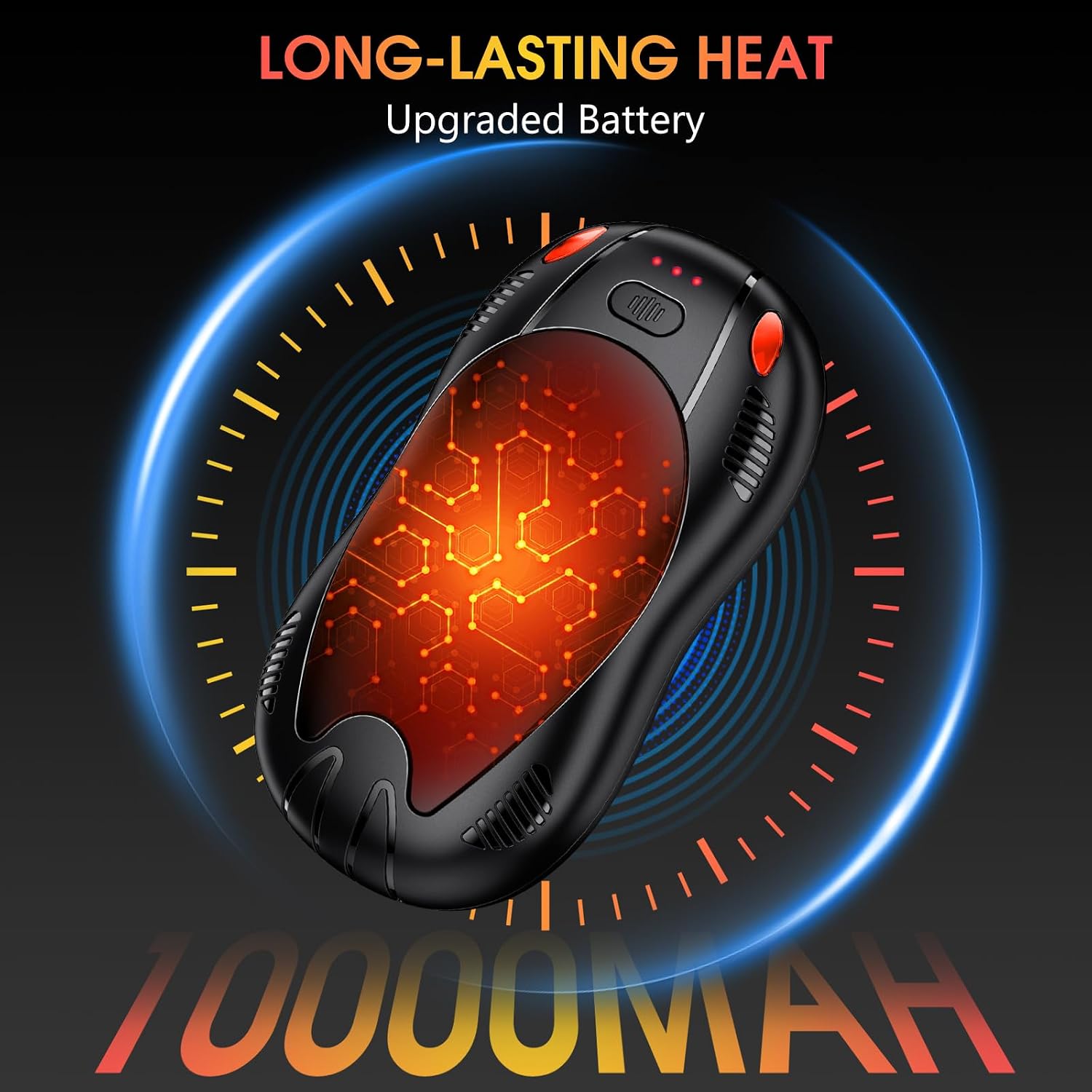 10000mAh Rechargeable Hand Warmers 2 pack, Double Side Heating Electric Magnetic Handwarmers, Portable Pocket-Sized Heater, for Raynauds, Outdoor Hunting Golf Camping, Women Mens Tech Gifts