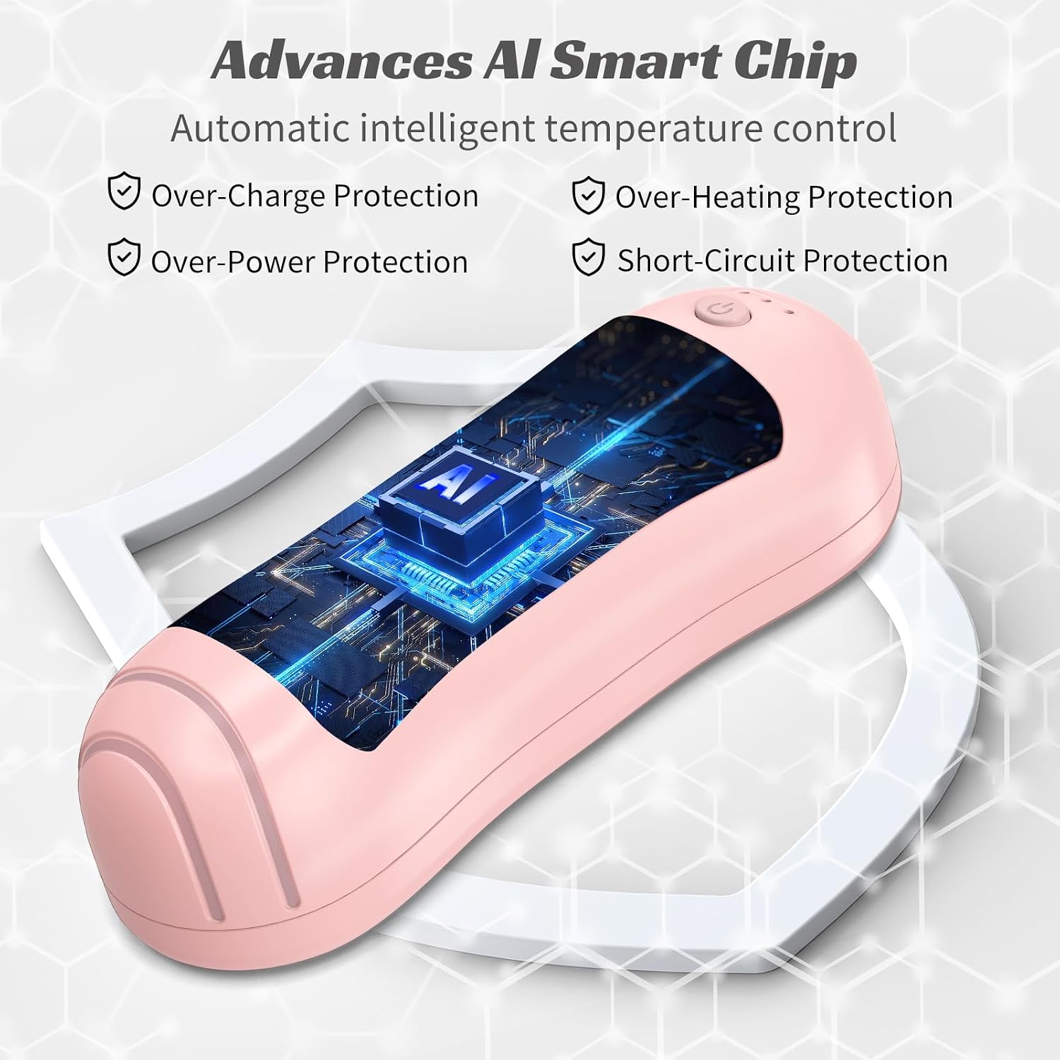 Hand Warmers Rechargeable,6000mAh Electric Hand Warmers,USB Portable Pocket Heater 3 Heat Settings,AI-Smart Chips Safe Heat,Women Mens Gift for Indoor,Outdoor