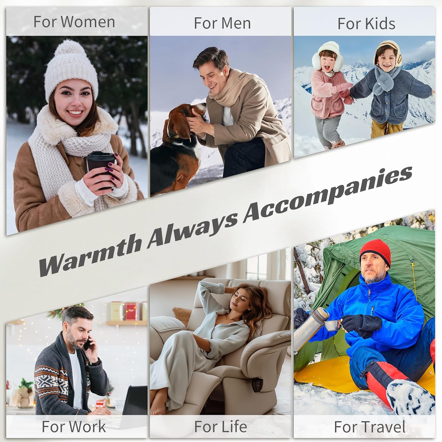 2-in-1 Hand Warmer,Cylindrical,Portable 6000mAh,3 Heat Modes | Pocket heater,compact lightweight and practical, great for camping, travel, outdoor work,daily use & ideal gift for everyone