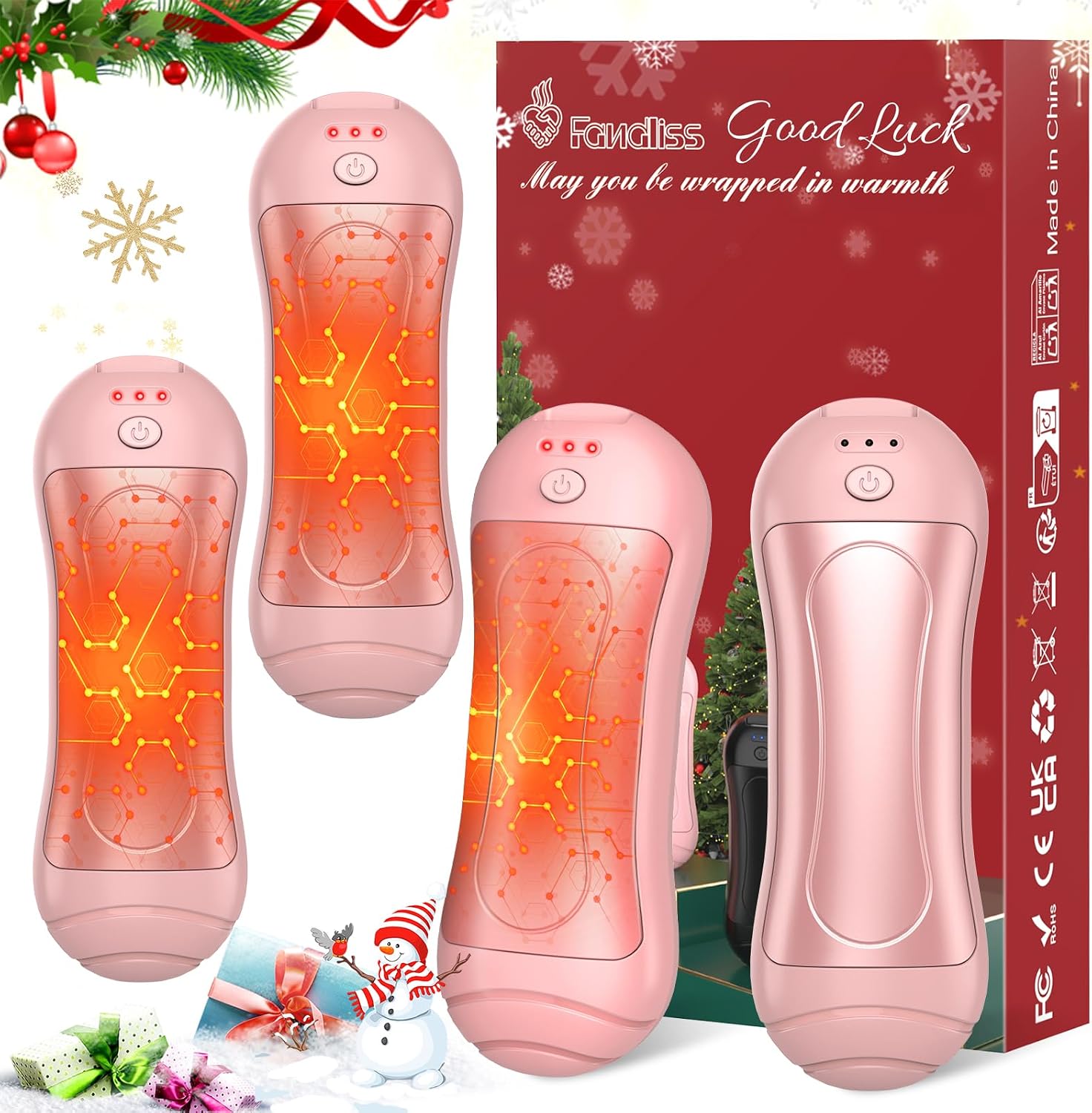 Hand Warmers Rechargeable,6000mAh Electric Hand Warmers,USB Portable Pocket Heater 3 Heat Settings,AI-Smart Chips Safe Heat,Women Mens Gift for Indoor,Outdoor