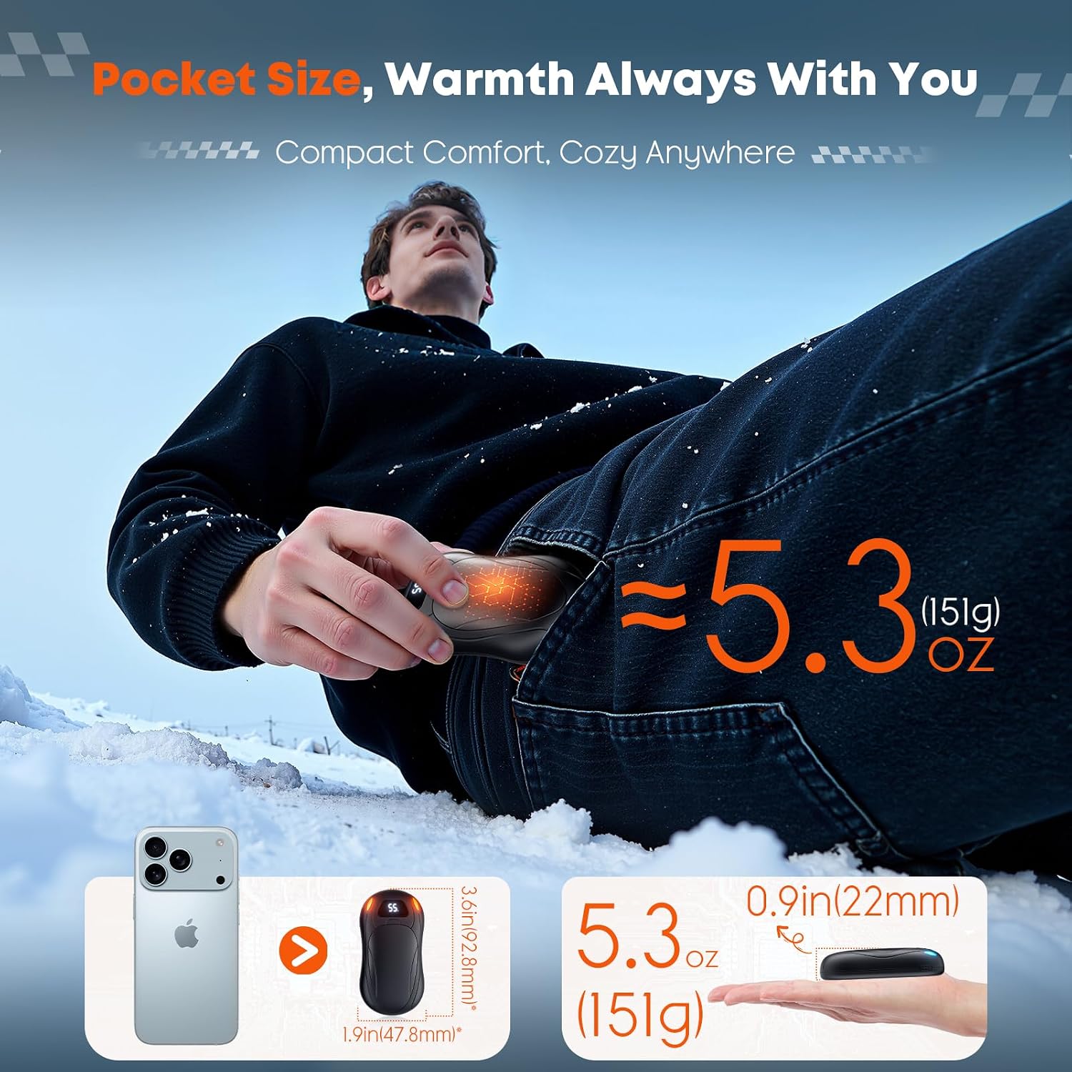 Rechargeable Hand Warmers,2 Pack 120000mAh Electric Pocket Warmer