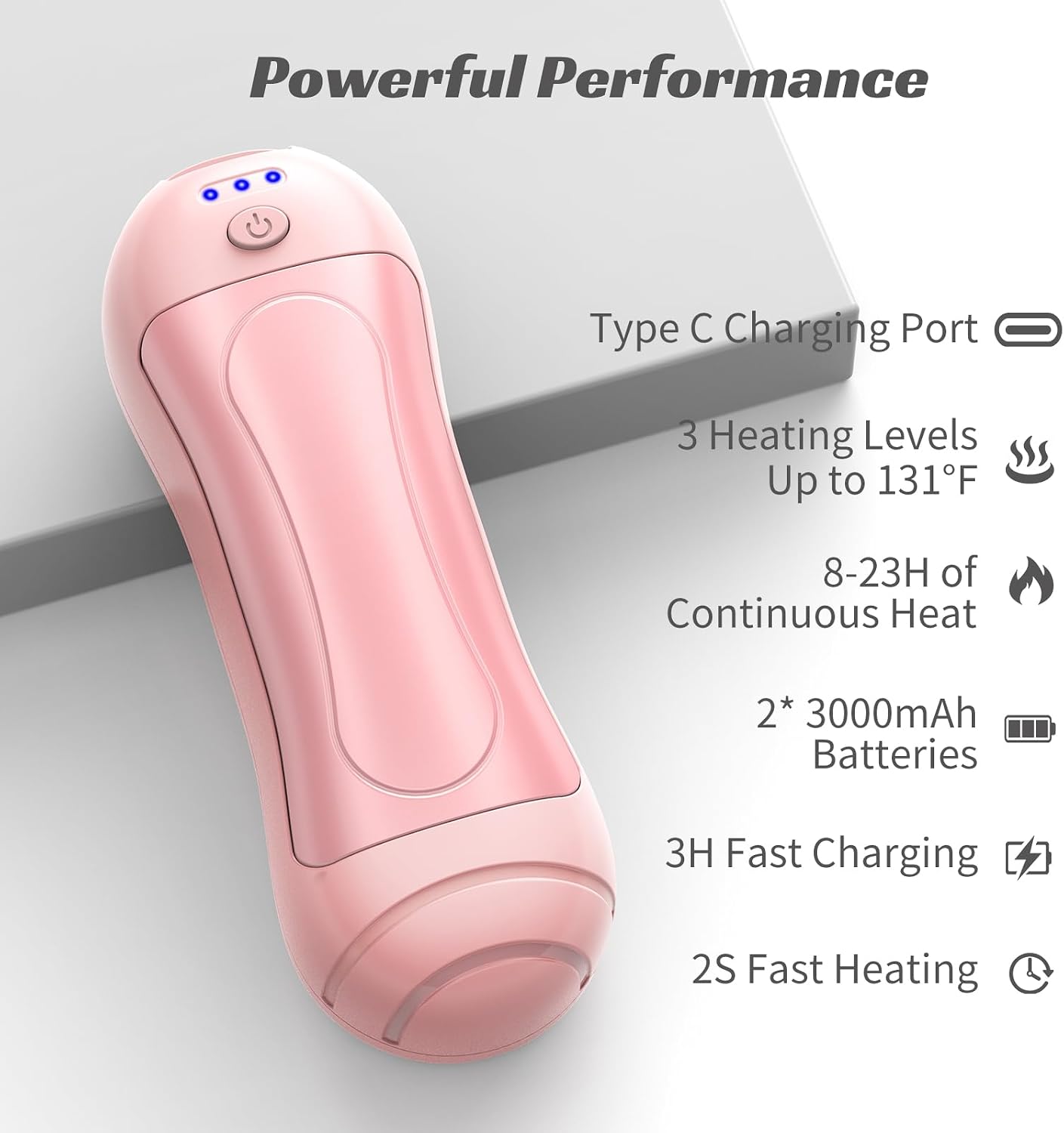 Hand Warmers Rechargeable,6000mAh Electric Hand Warmers,USB Portable Pocket Heater 3 Heat Settings,AI-Smart Chips Safe Heat,Women Mens Gift for Indoor,Outdoor