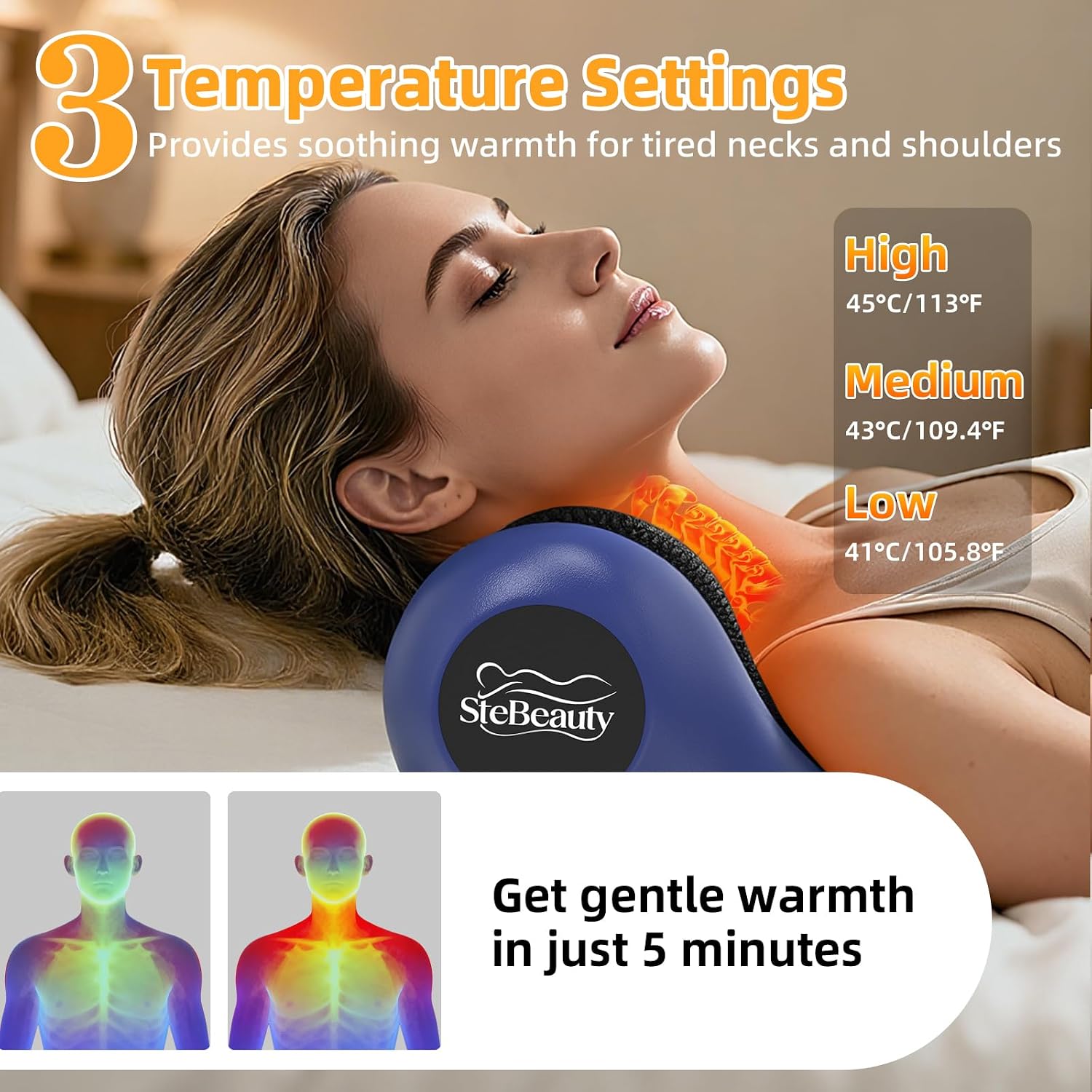 Masajeador de cuello con calor, almohada masajeadora de cuello con 3 modos y calor, masaje eléctrico inalámbrico 3 en 1 de hombro con 2000 mAh, regalo para mujeres y hombres de Navidad | 3-in-1 Wireless Electric Shoulder Massage with 2000mAH, Gift for Wom