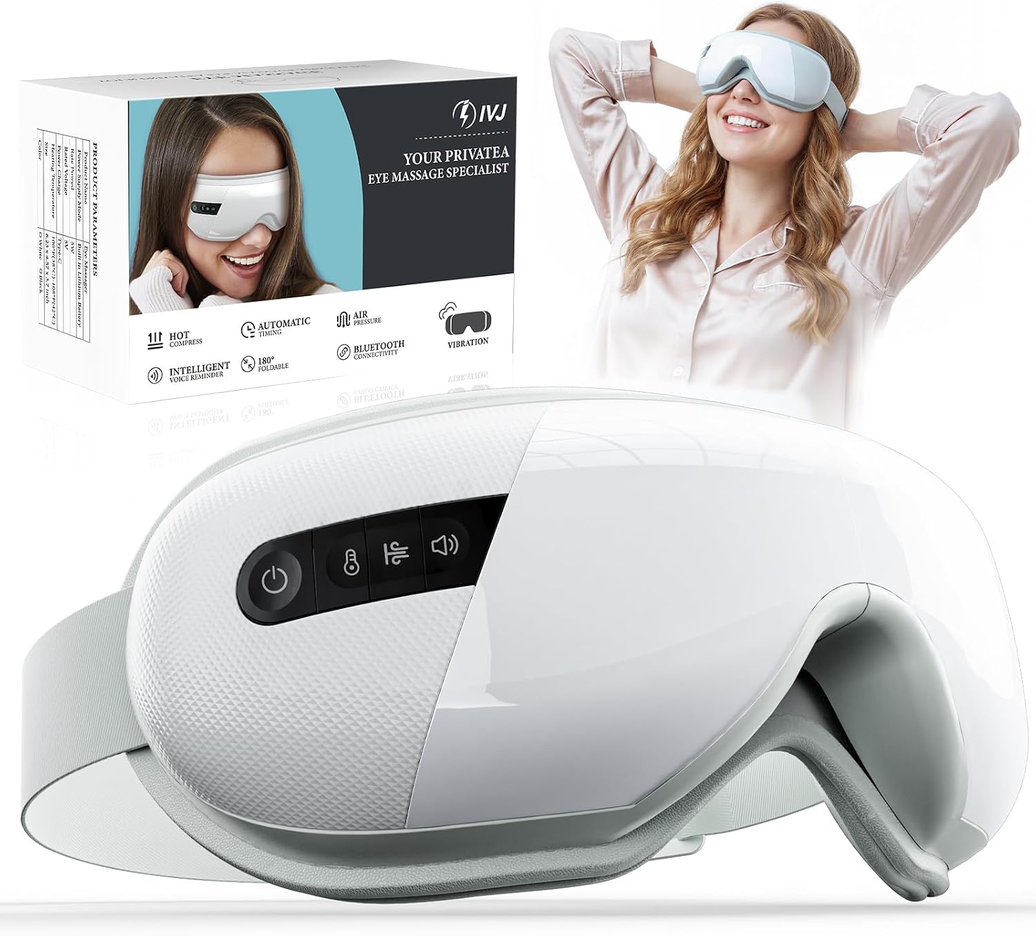 Electric Eye Massager with Heat & Bluetooth Music
