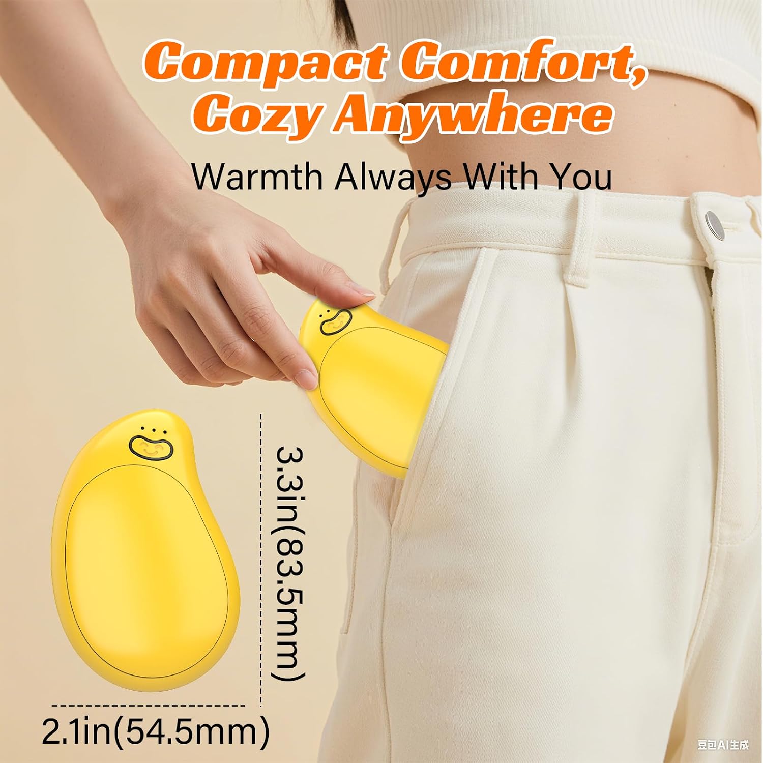 2-Pack Rechargeable Hand Warmers, FANDLISS USB Electric Magnetic Handwarmers with an 8000mAh High-Performance Battery and 3 Temperature Settings,Suitable for Outdoor, Skiing,Camping,Unisex