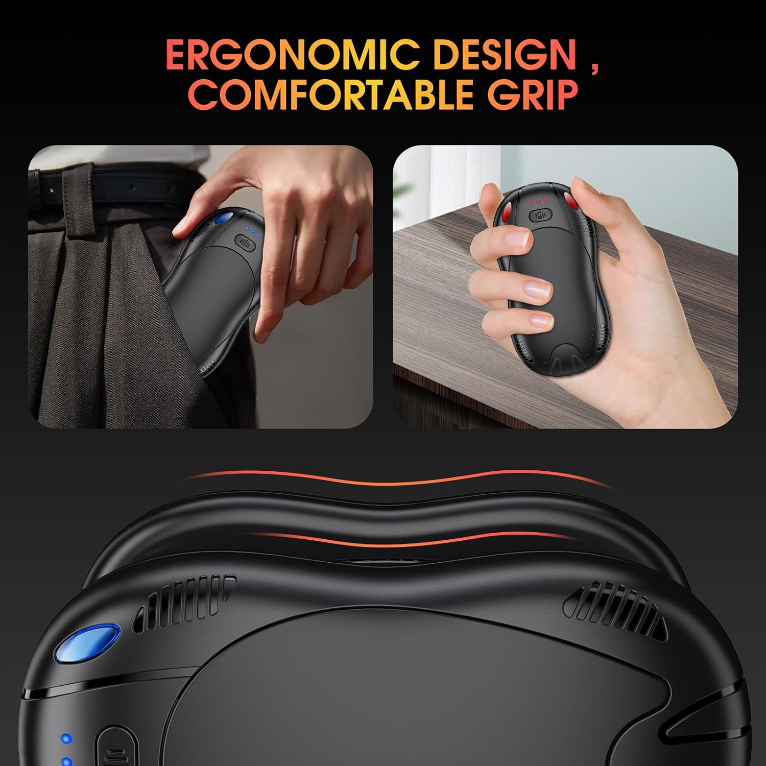 10000mAh Rechargeable Hand Warmers 2 pack, Double Side Heating Electric Magnetic Handwarmers, Portable Pocket-Sized Heater, for Raynauds, Outdoor Hunting Golf Camping, Women Mens Tech Gifts