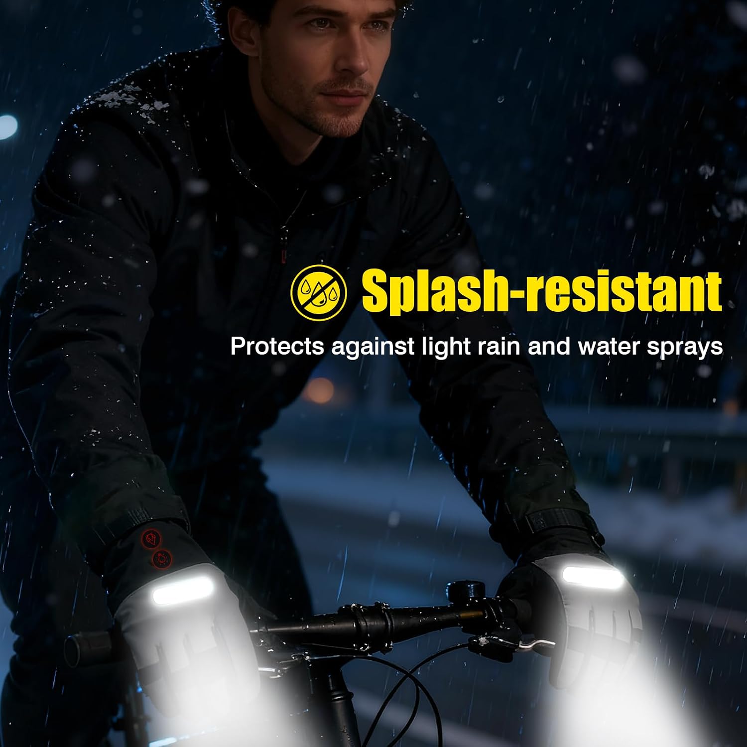 Heated Gloves with Light, 7500mAh Rechargeable Heated Gloves for Men Women, 3 Heating Modes, Portable Touchscreen Thermal Glove Hand Warmers for Outdoor Work, Motorcycling, Camping Hiking, L