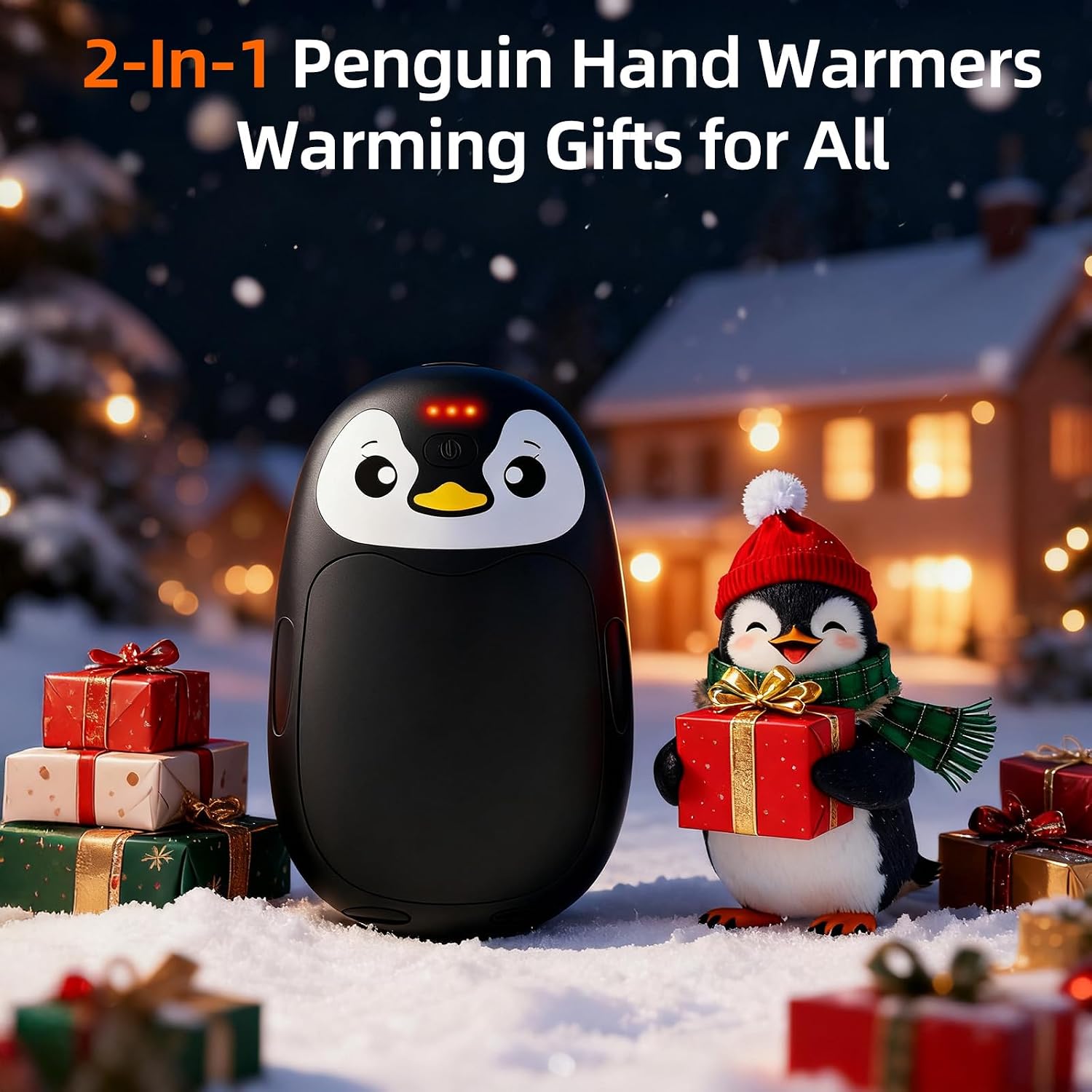 Rechargeable Hand Warmers, 8000mAh Electric Handwarmers, Magnetic Hand Warmer 2 pack, 3 Levels Heater, Up to 52℃, Portable for Pocket,Gloves,Golf Skiing Camping,Tech Gifts for Men Women,Black
