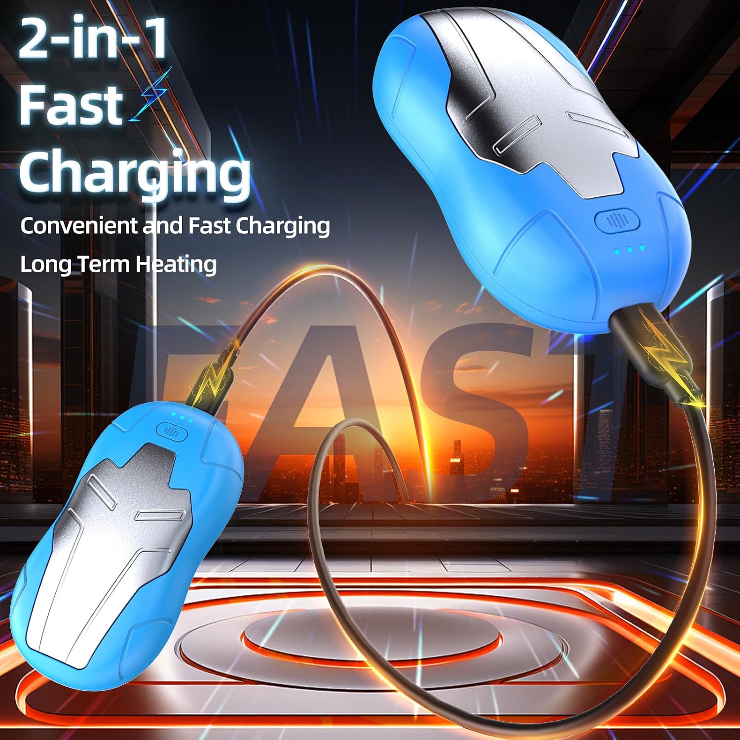 Hand Warmer Rechargeable 10000mAh, FANDLISS Electric Potable Pocket Heater, Reusable Hand Warmer for Outdoor/Indoor/Working/Studying/Camping/Golf/Pain Relief/Warm Gifts for Women Mens