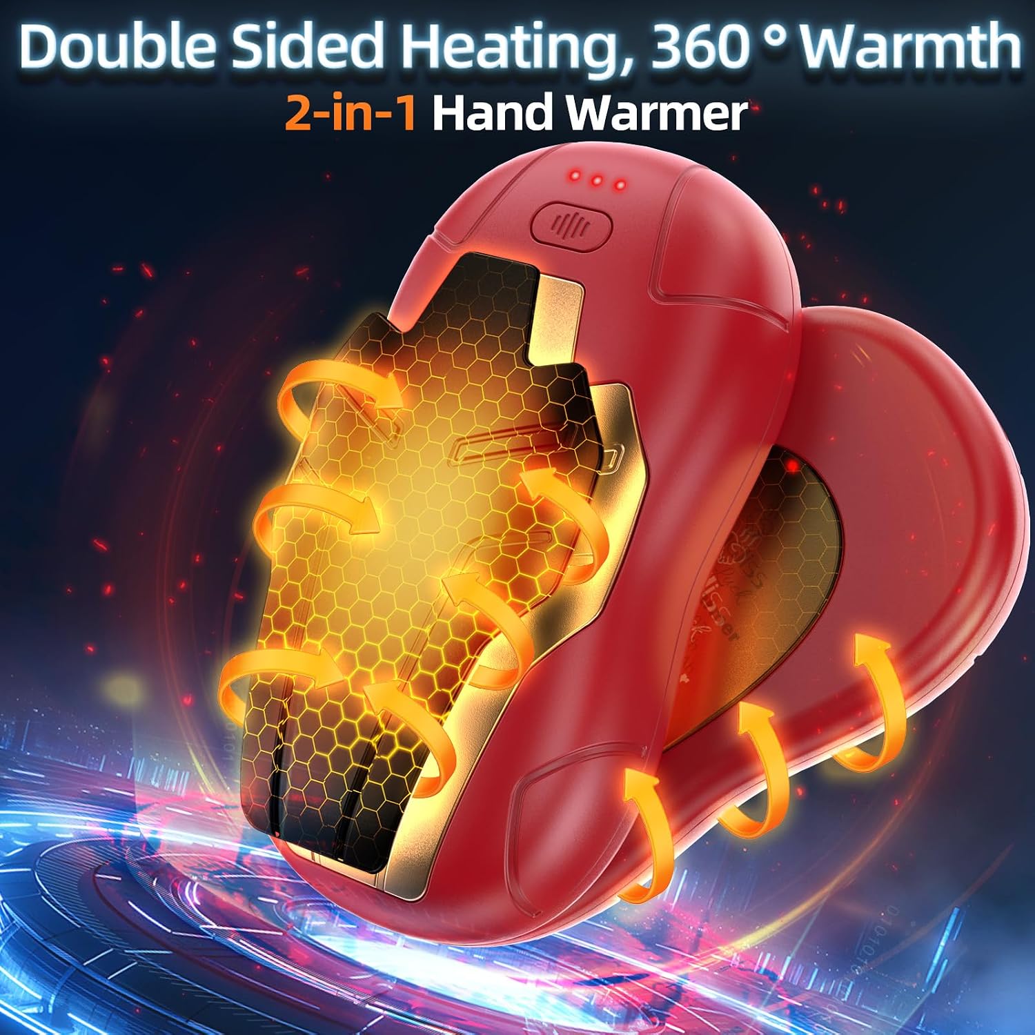 Hand Warmer Rechargeable 10000mAh, FANDLISS Electric Potable Pocket Heater, Reusable Hand Warmer for Outdoor/Indoor/Working/Studying/Camping/Golf/Pain Relief/Warm Gifts for Women Mens
