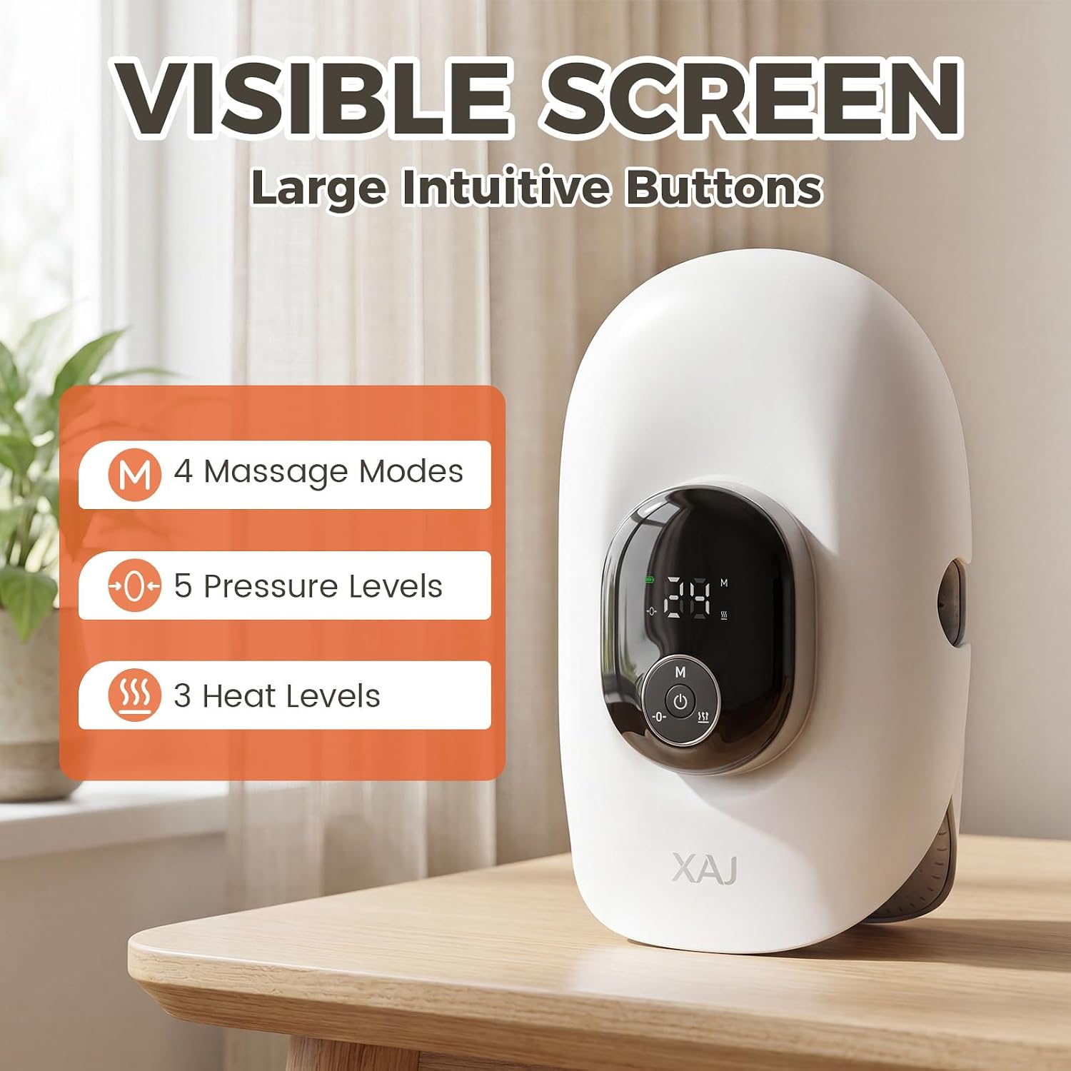 Hand Massager with Heat and Compression, Cordless Electric Hand Massager | 3 Heat Levels, 4 Massage Modes, 5 Pressure Levels - Suitable for Hand Relaxation, Gifts for Women & Men(White)