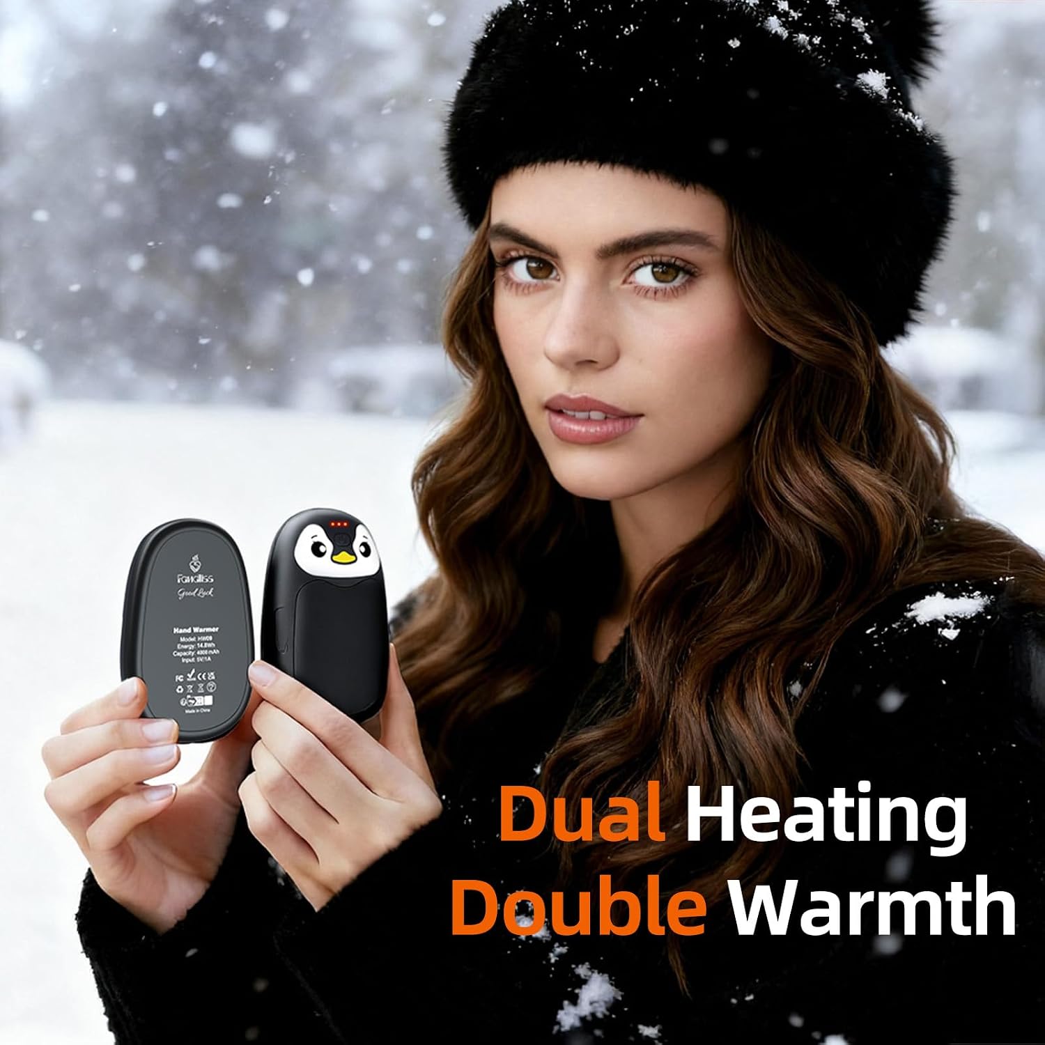 Rechargeable Hand Warmers, 8000mAh Electric Handwarmers, Magnetic Hand Warmer 2 pack, 3 Levels Heater, Up to 52℃, Portable for Pocket,Gloves,Golf Skiing Camping,Tech Gifts for Men Women,Black