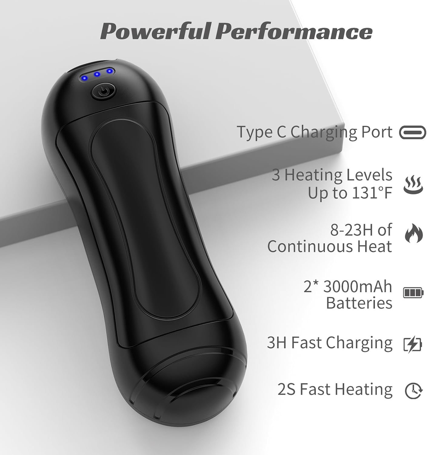 2-in-1 Hand Warmer,Cylindrical,Portable 6000mAh,3 Heat Modes | Pocket heater,compact lightweight and practical, great for camping, travel, outdoor work,daily use & ideal gift for everyone