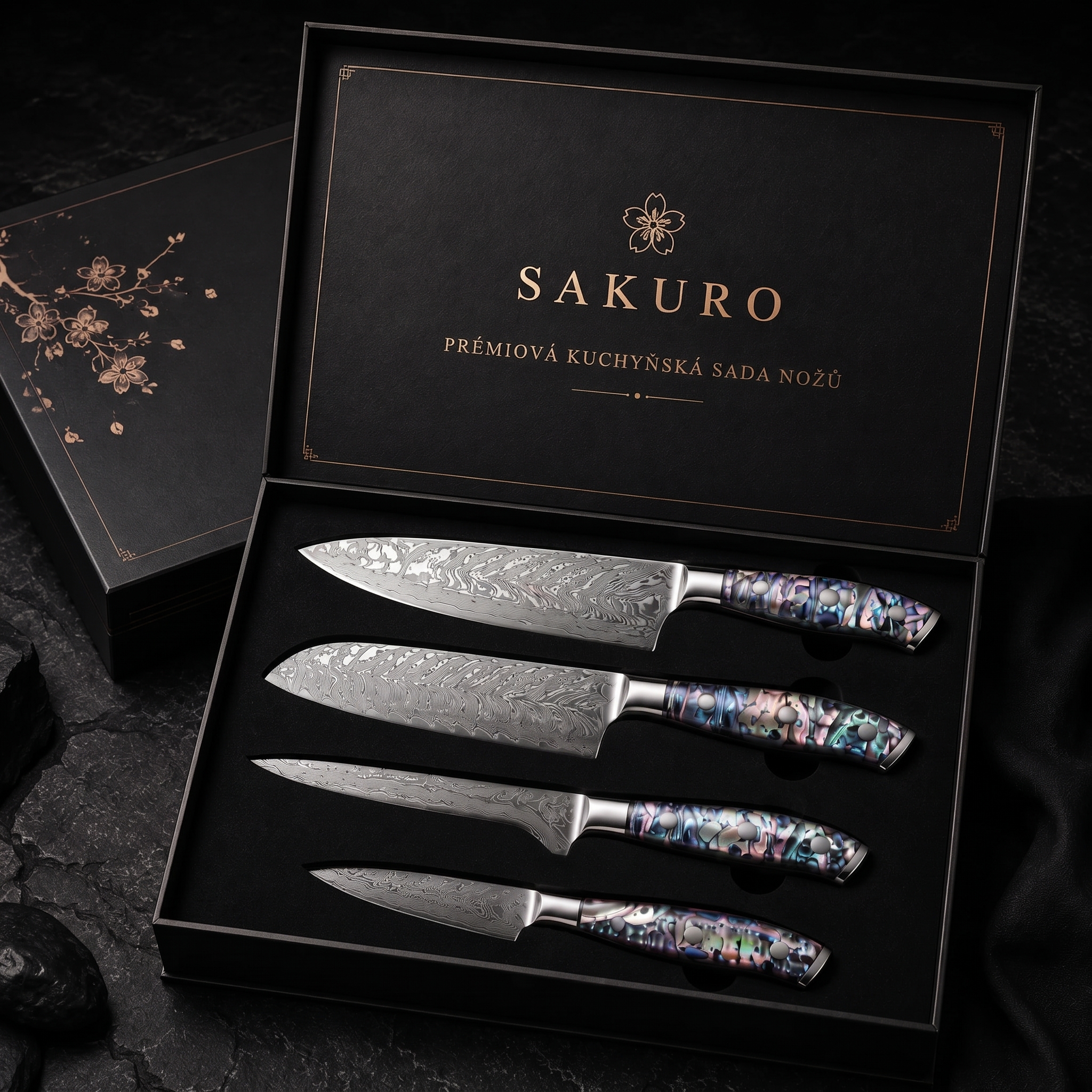 SAKURO AURORA™ – 67vrstvá sada damaškových nožů