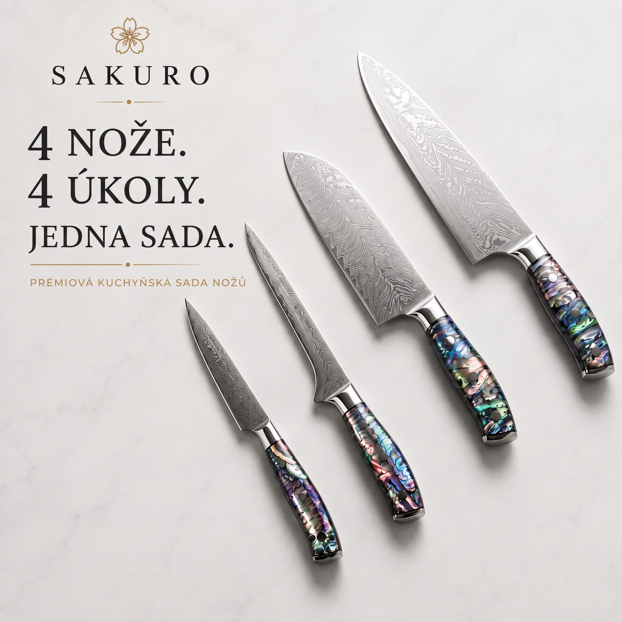 SAKURO AURORA™ – 67vrstvá sada damaškových nožů
