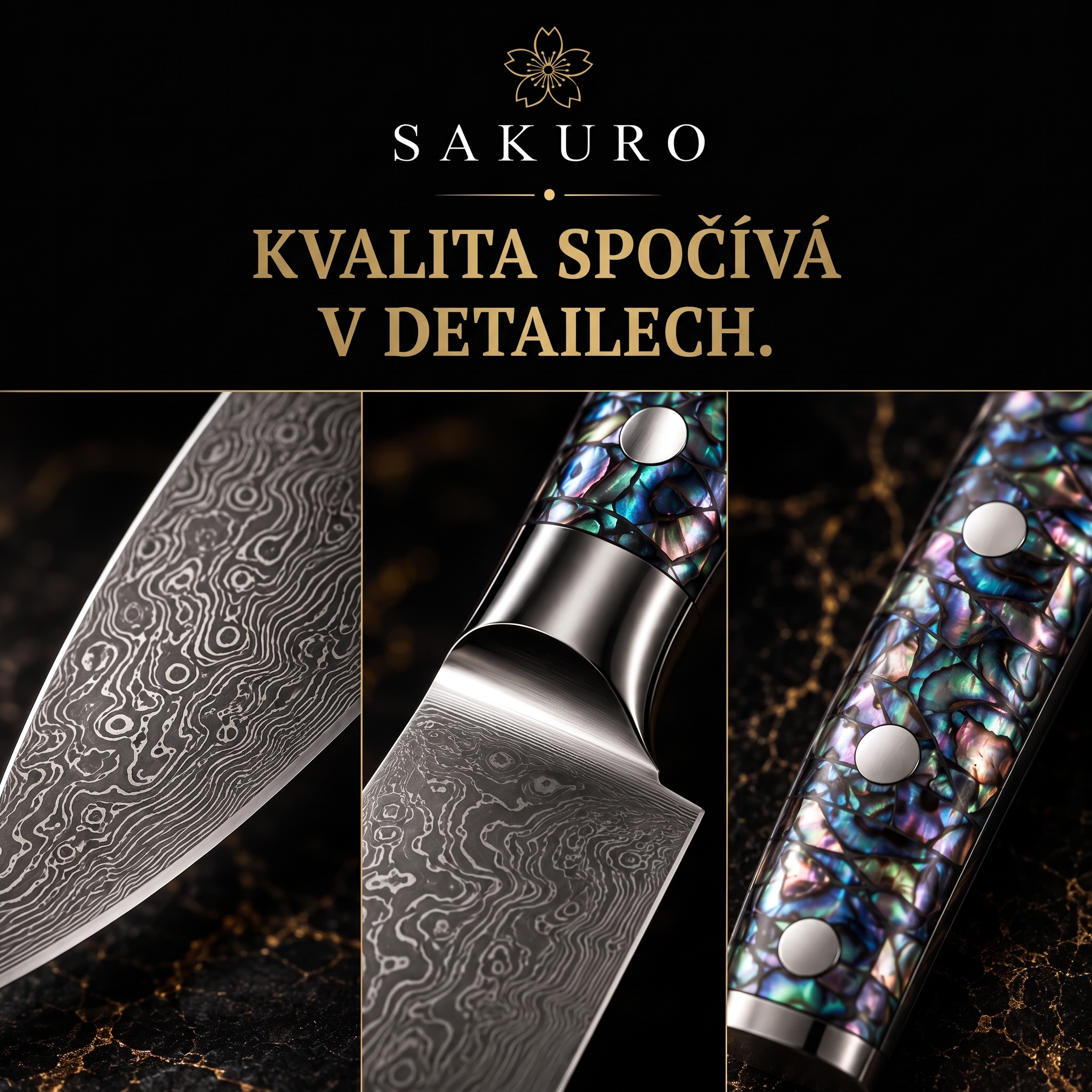 SAKURO AURORA™ – 67vrstvá sada damaškových nožů