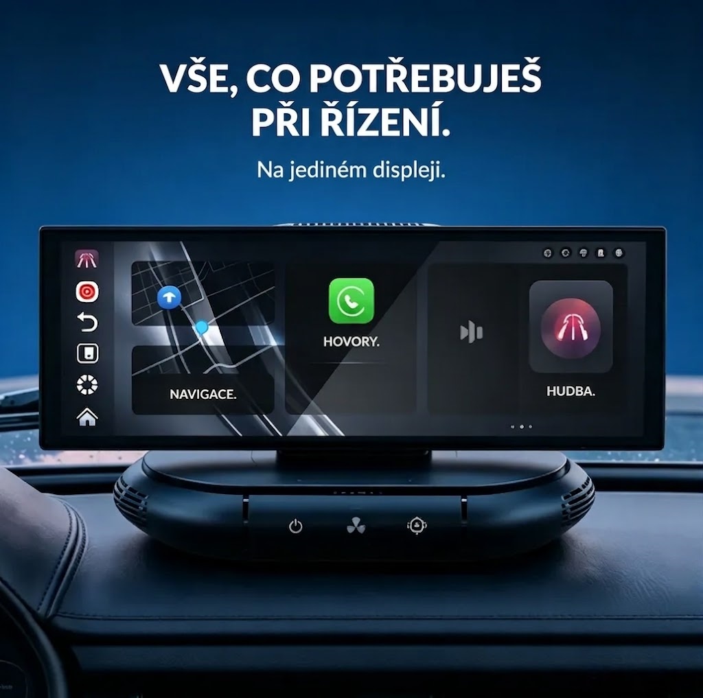 Systém běží na platformě Android 15 a podporuje CarPlay; pro lepší zážitek ze zábavy ve voze nabízí čističku vzduchu, 128 GB úložiště, funkci rozdělené obrazovky a hlasové ovládání Gemini.