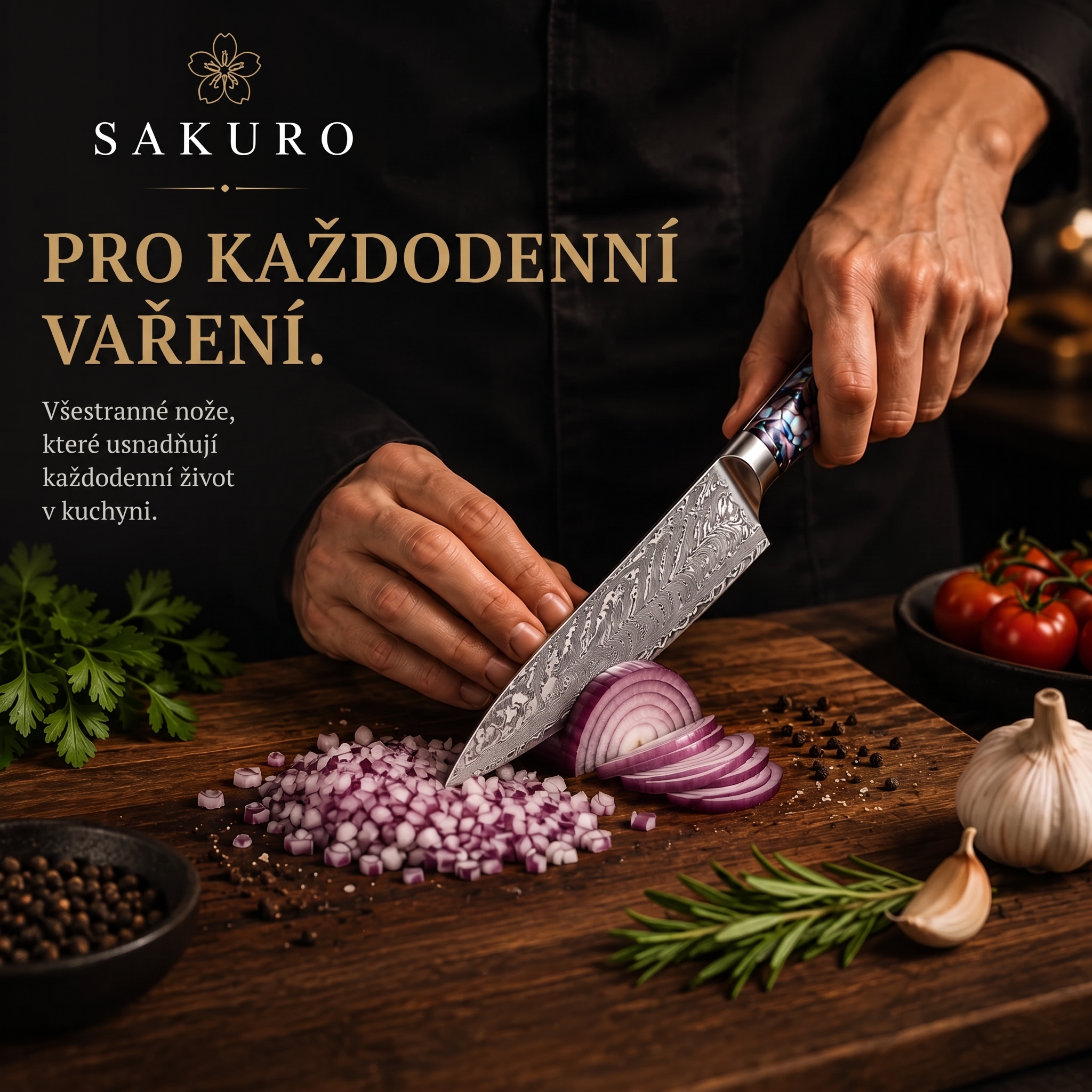 SAKURO AURORA™ – 67vrstvá sada damaškových nožů