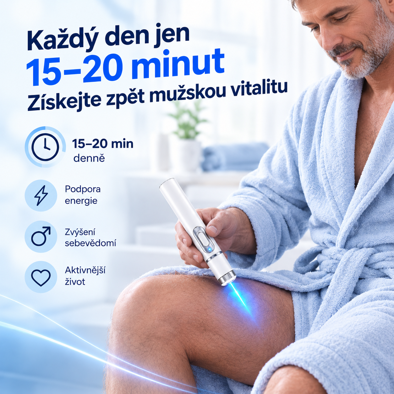 ⚡ Pokročilá rázová vlnová terapie podporuje mužské sexuální zdraví 💪 a pomáhá zmírnit bolesti svalů, kloubů a šlach 🦵