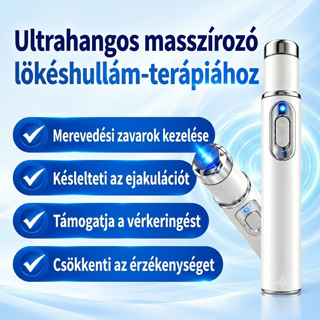 ⚡ A fejlett lökéshullám-technológia támogatja a férfi vitalitást 💪 és segít enyhíteni az izmok, ízületek és inak feszültségét.