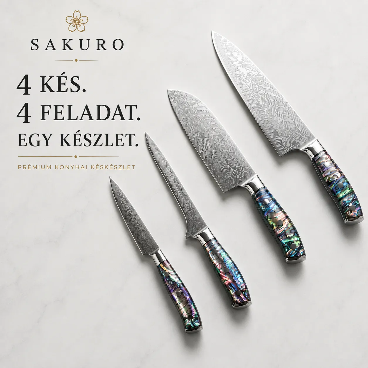 SAKURO AURORA™ – 67 RÉTEGŰ DAMASZKUSZI KÉSKÉSZLET