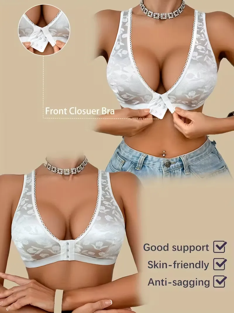 Sutien Triumph® cu închidere frontală, pachet de 3 👑, mărime mare