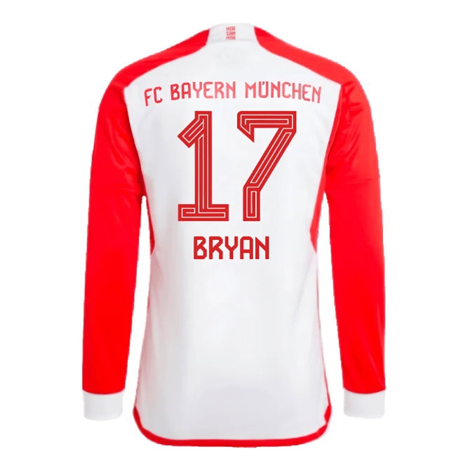 2023-2024 Bayern Munich Long Sleeve Home Shirt (Bryan 17)