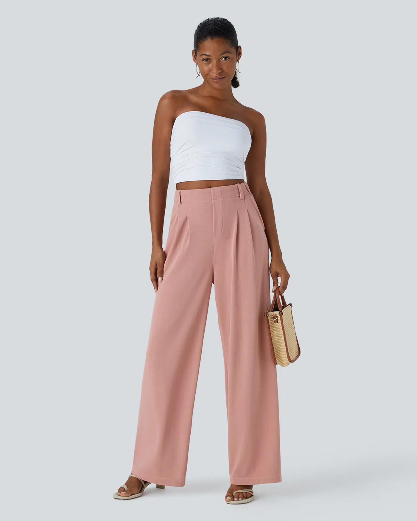 【Creator’s Pick】Halara Flex High Waisted Pocket Wide Leg Waffle Work Pants #BackToSchool
