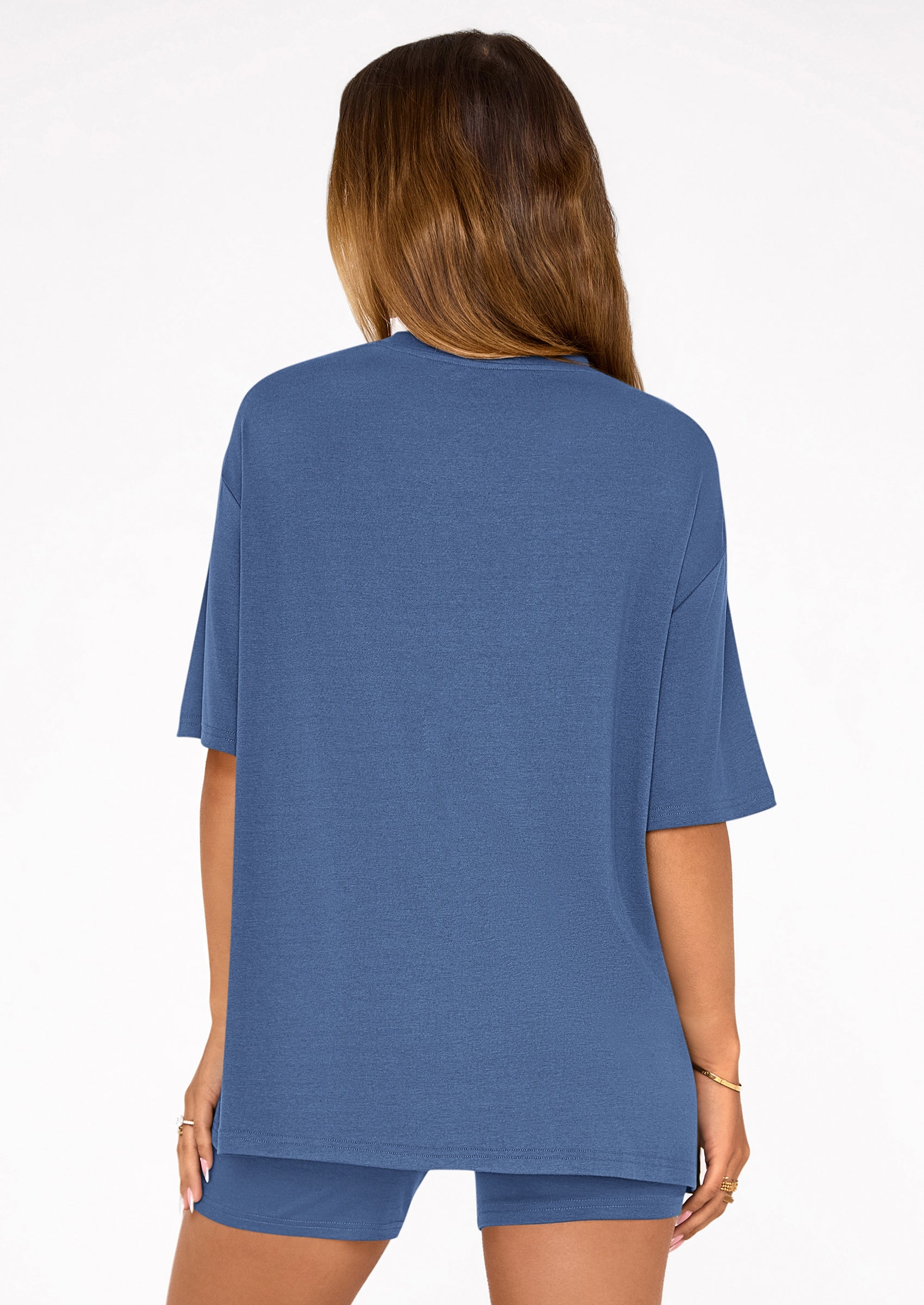 Women's Two Piece Matching Lounge Sets Summer Casual Tops Short Sleeve Shirts Shorts Travel Airport Outfits