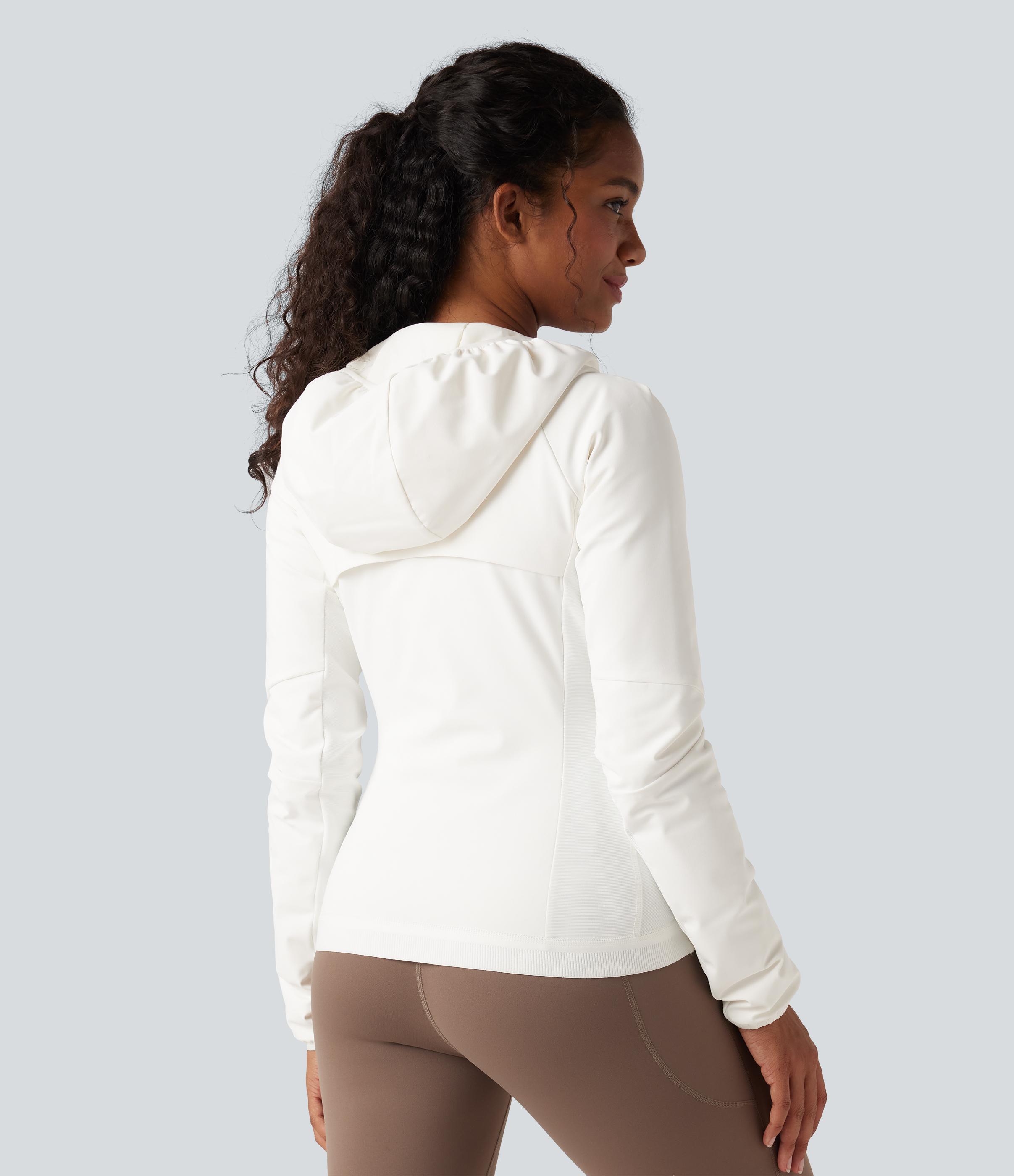 Reflective Hooded Running Down Jacket with Pockets