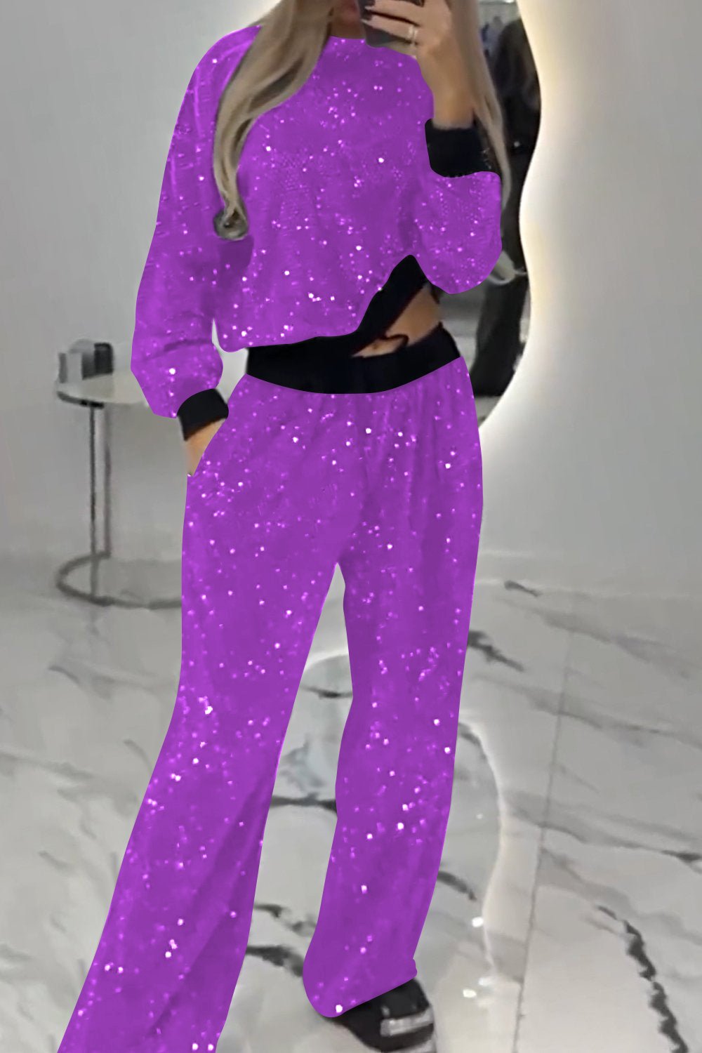 Women's Bright Diamond Top and Pants Two-piece Set