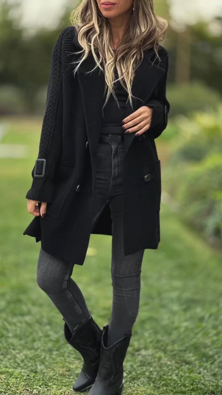 Ladies Collar Splicing Temperament Casual Coat