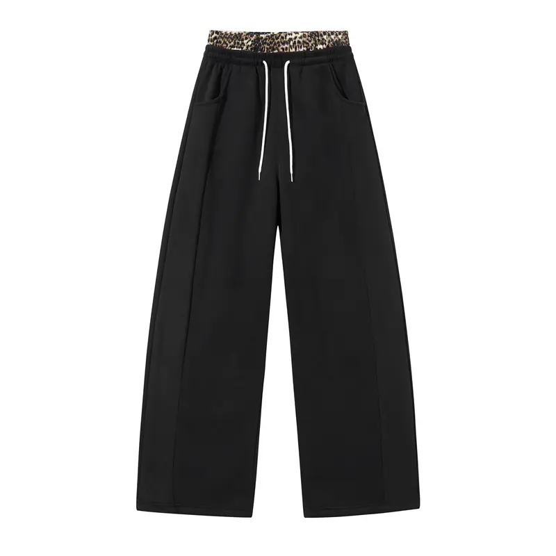 Cotton-blend wide-leg pants - flat view