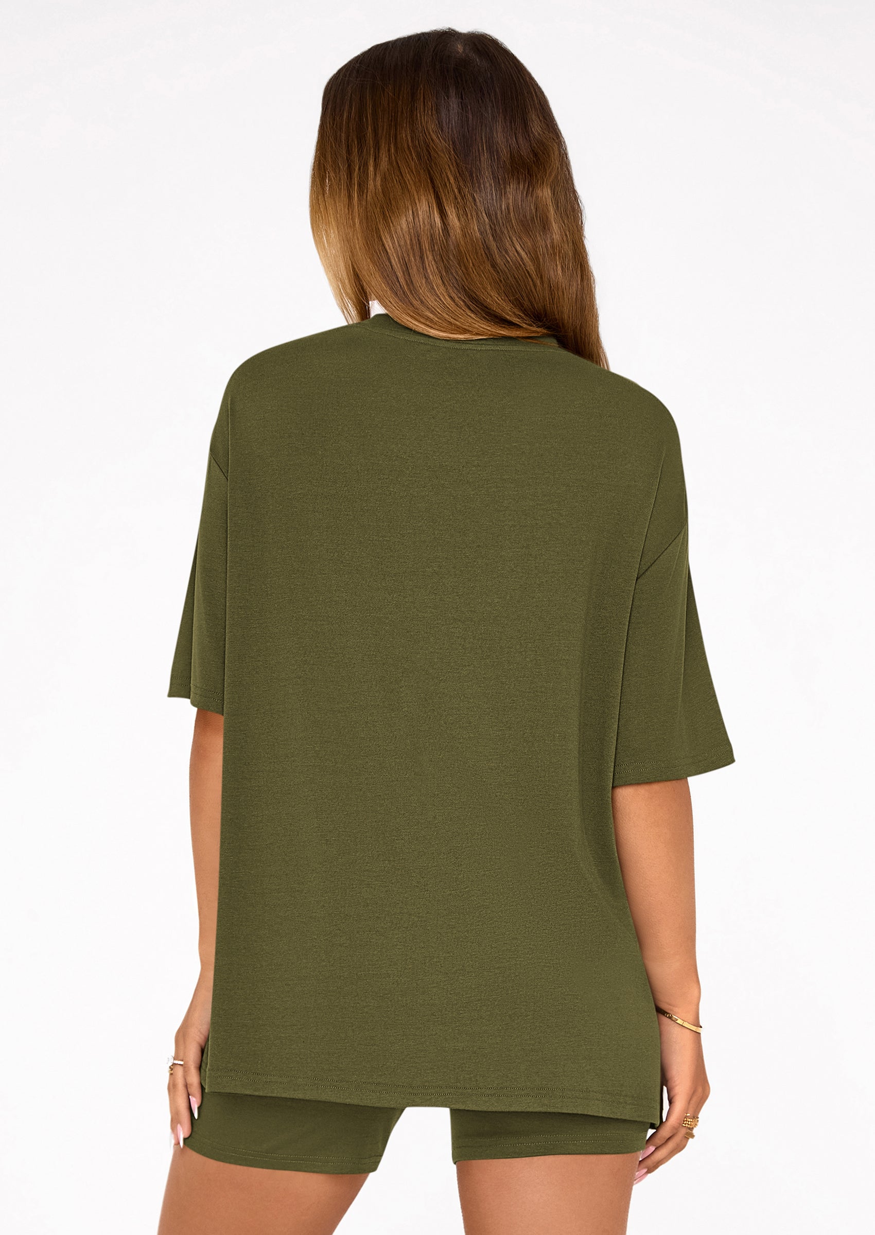Women's Two Piece Matching Lounge Sets Summer Casual Tops Short Sleeve Shirts Shorts Travel Airport Outfits