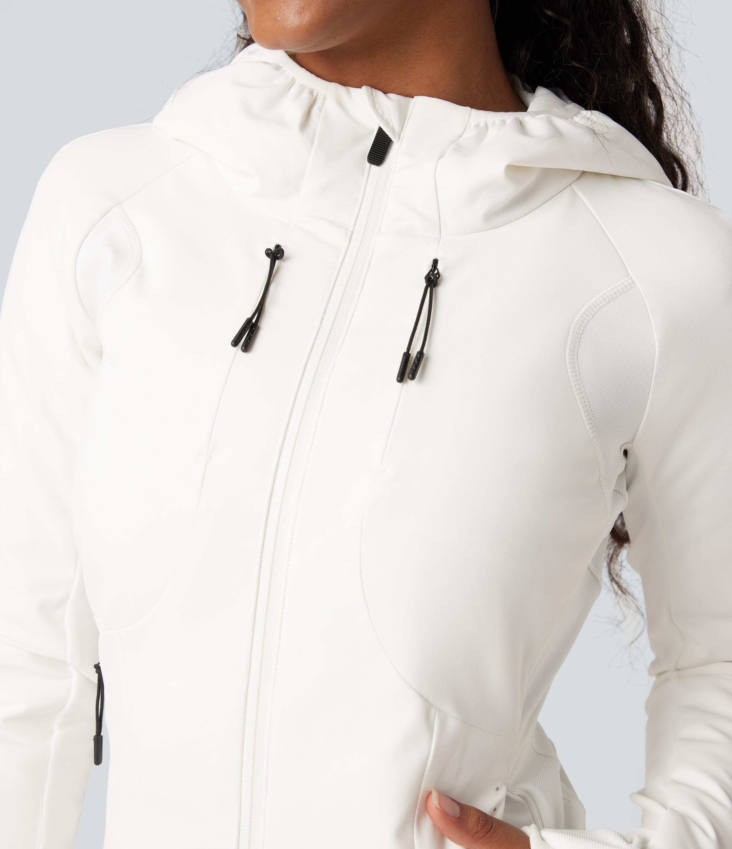 Reflective Hooded Running Down Jacket with Pockets