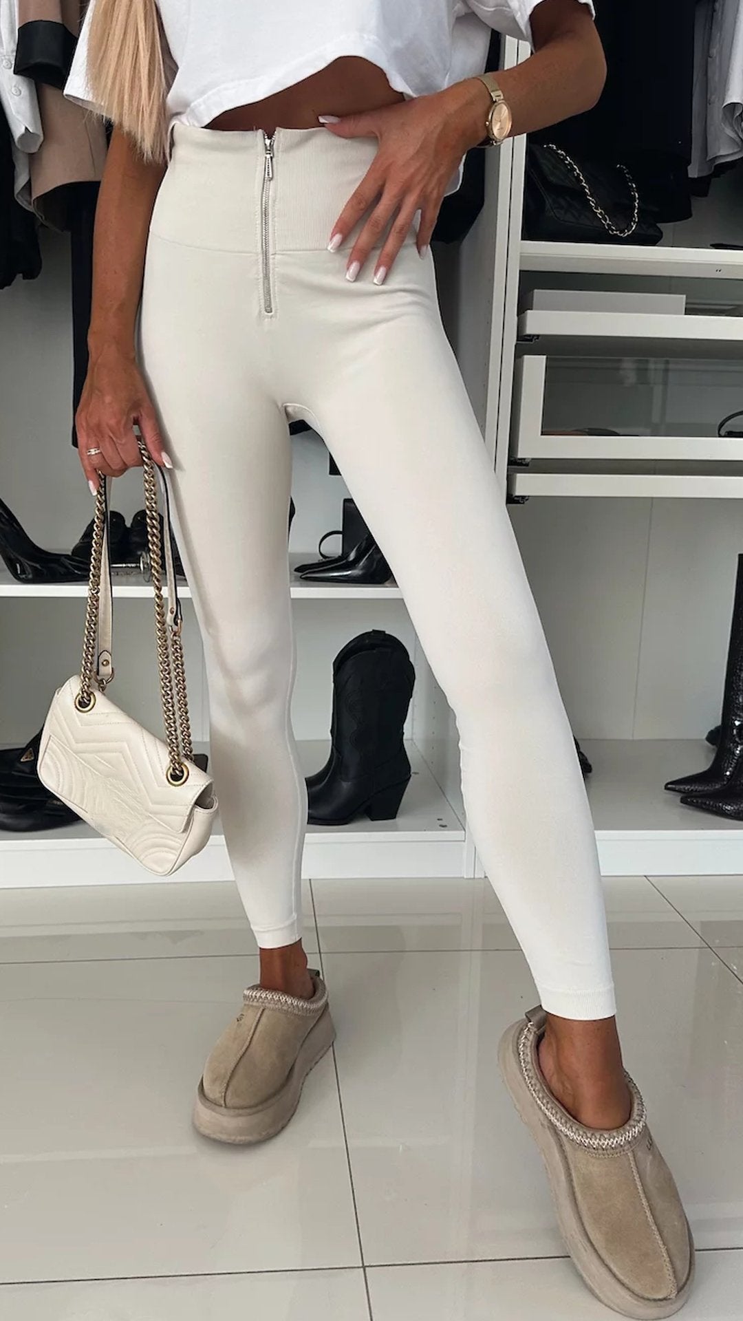Women's Casual Sports Zipper Leggings