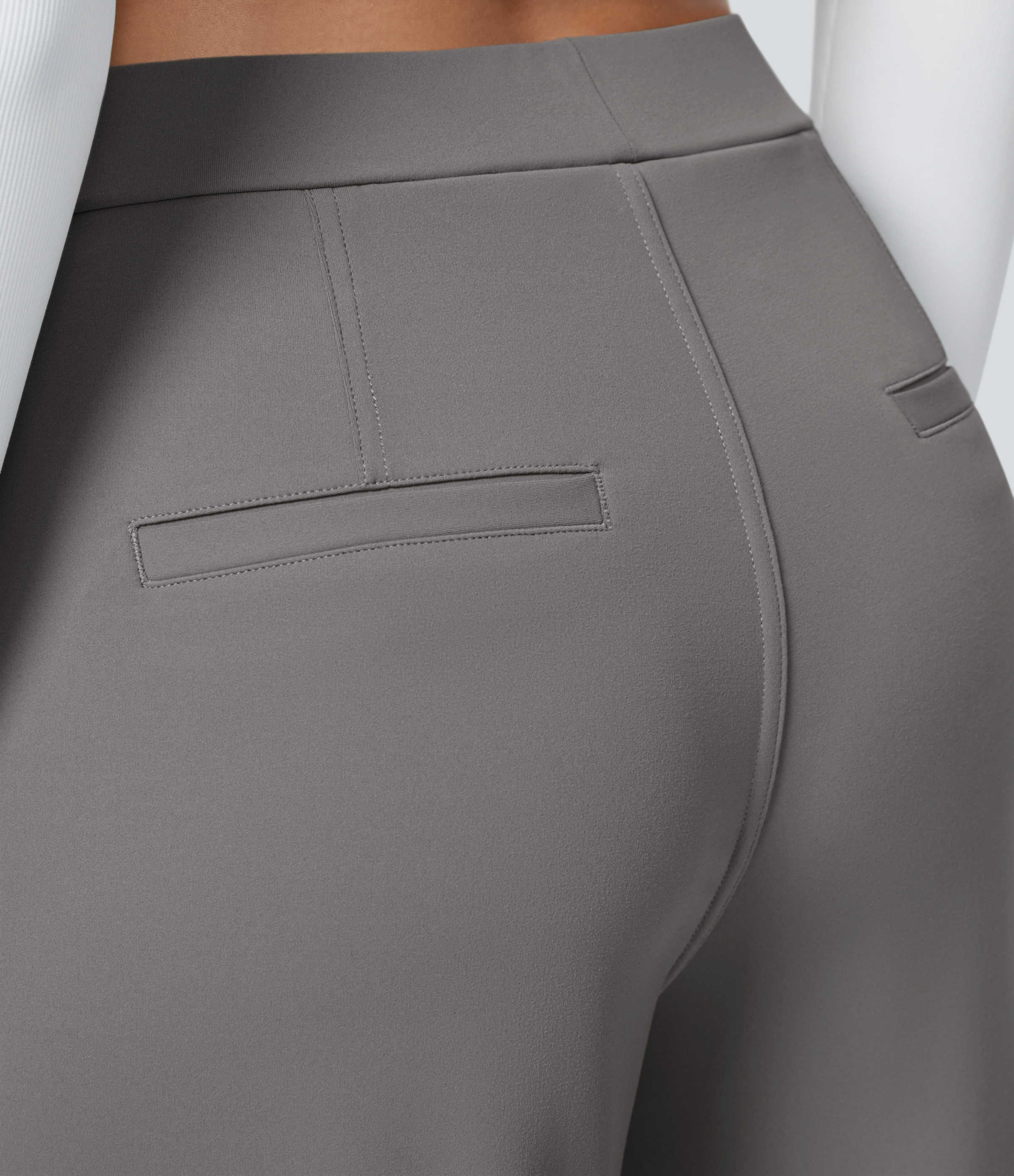 Silent Storm High Waisted Pleated Straight Leg Work Pants with Pockets - 8