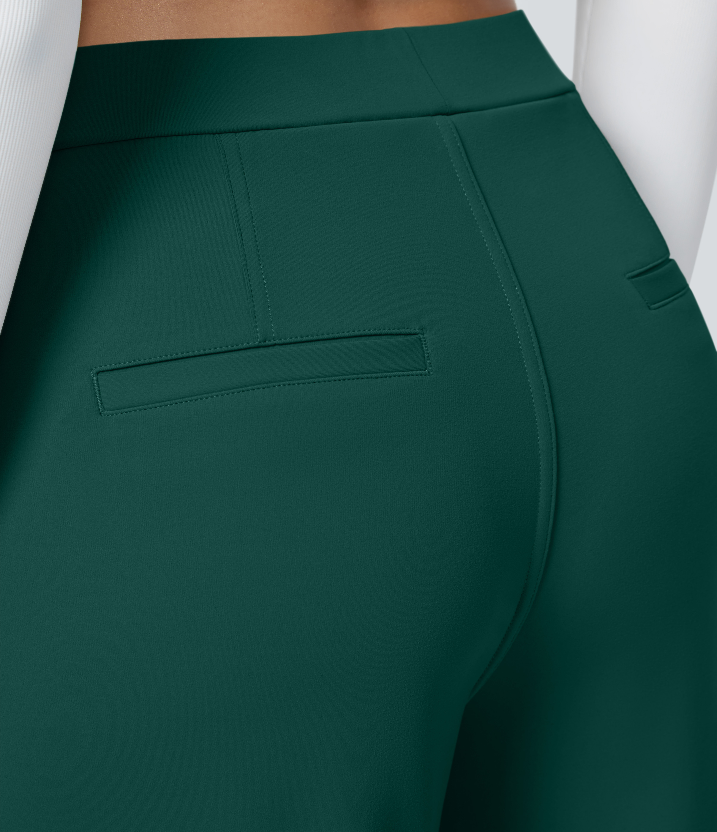 Rain Forest High Waisted Pleated Straight Leg Work Pants with Pockets - 5