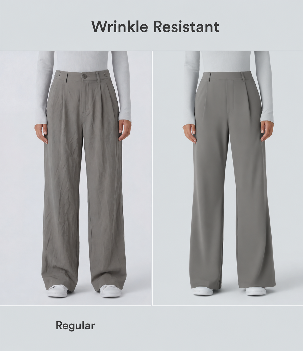 Silent Storm High Waisted Pleated Straight Leg Work Pants with Pockets - 5