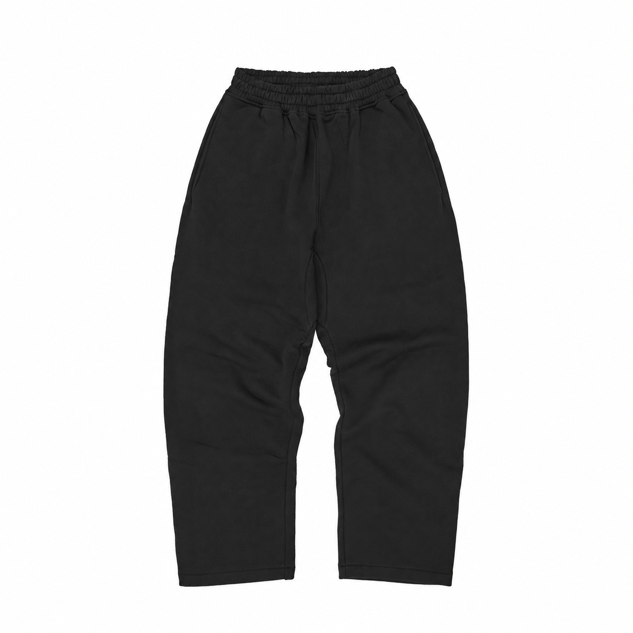 Open-Hem Fleece Sweatpants — Black · 03