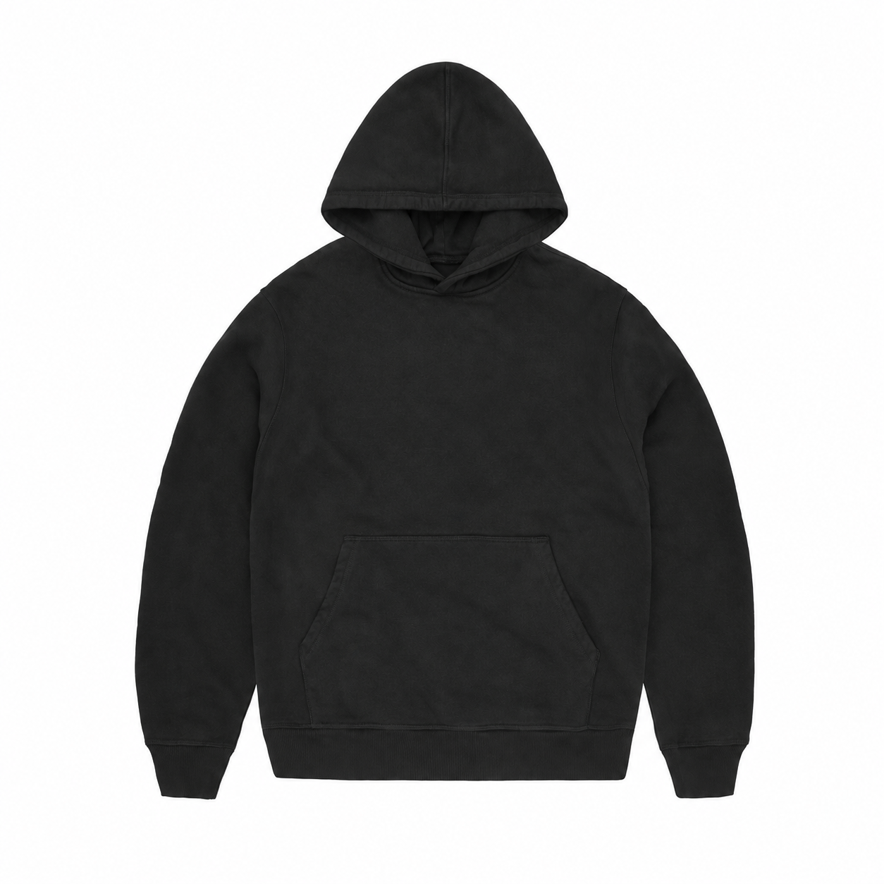 Cotton Fleece Pullover Hoodie — Black · 23