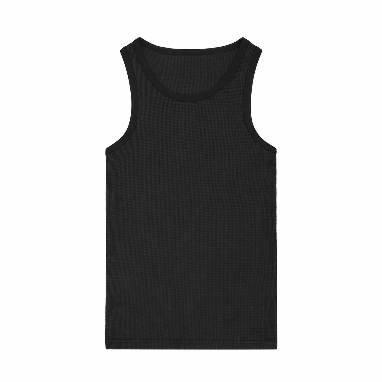 Waffle Tank Top — Black · 30