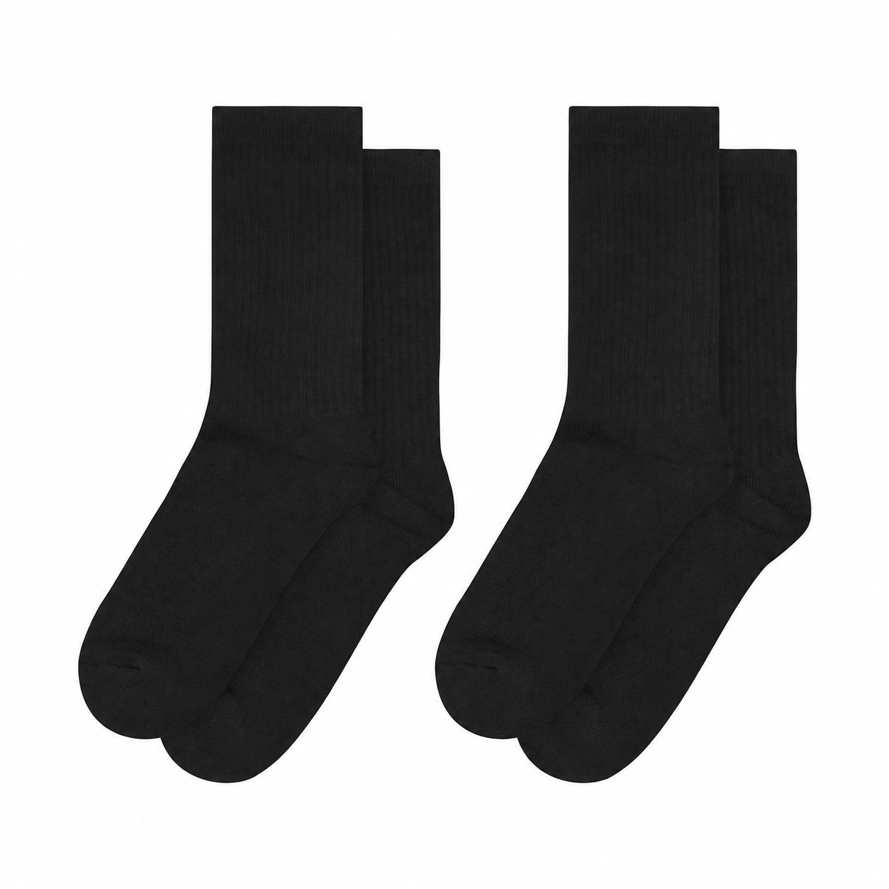 Crew Socks — 2 Pairs — Black · 32