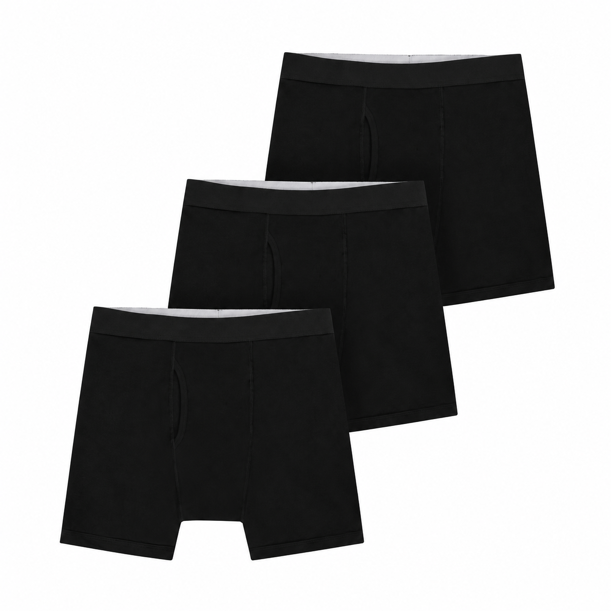 Cotton-Stretch Boxer Briefs — 3 Pack — Black · 37