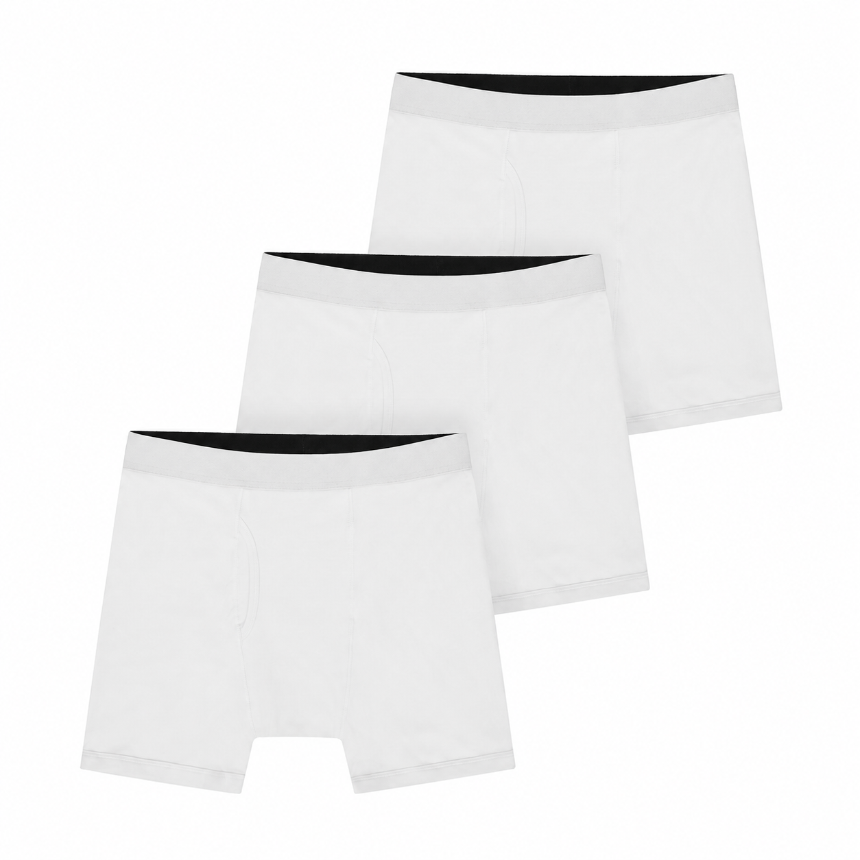 Cotton-Stretch Boxer Briefs — 3 Pack — White · 38